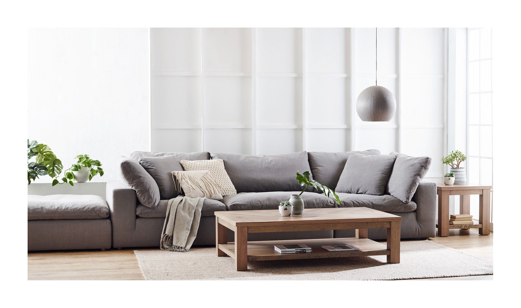 Clay Modular Sectional Light Grey