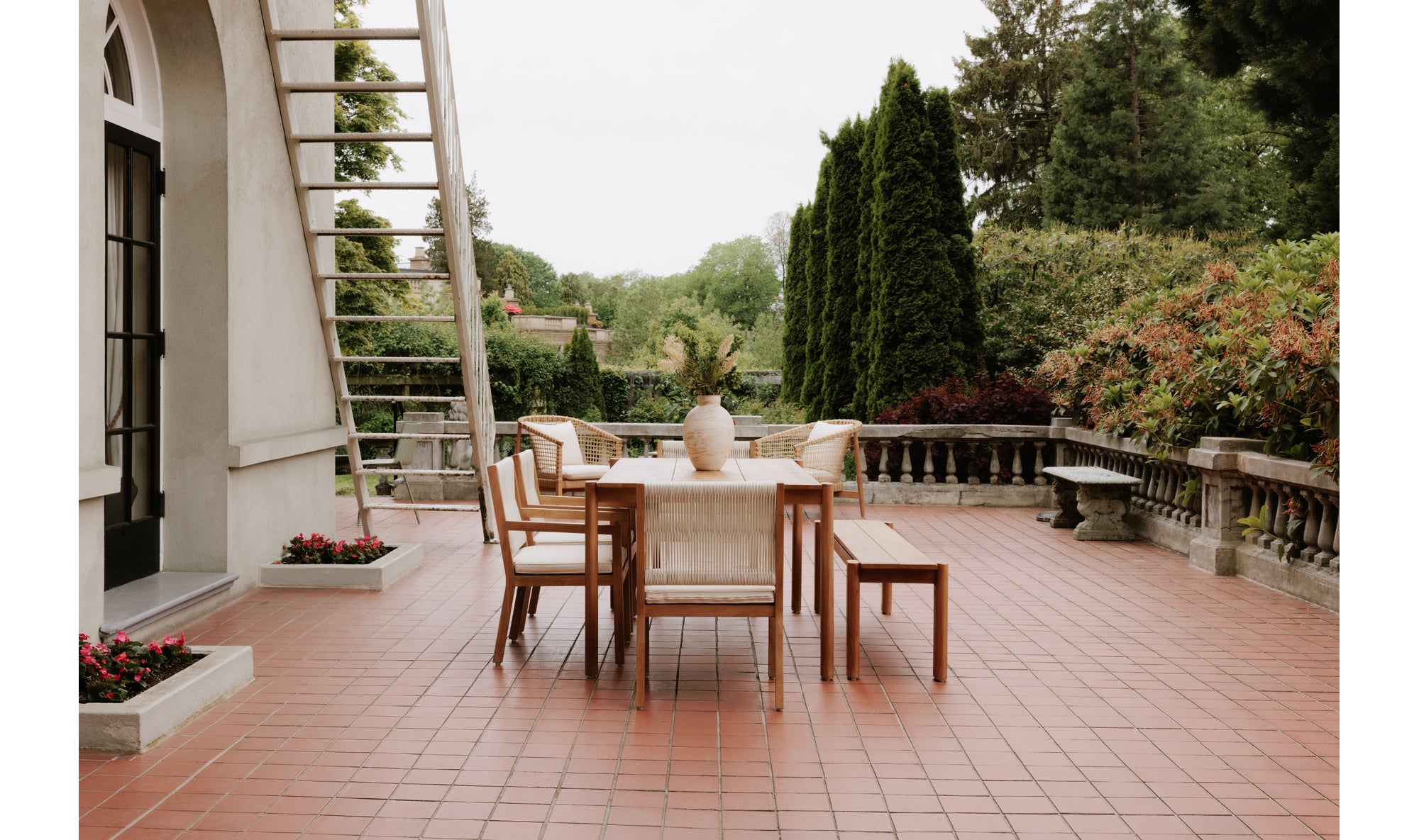 Tempo Outdoor Dining Bench Natural