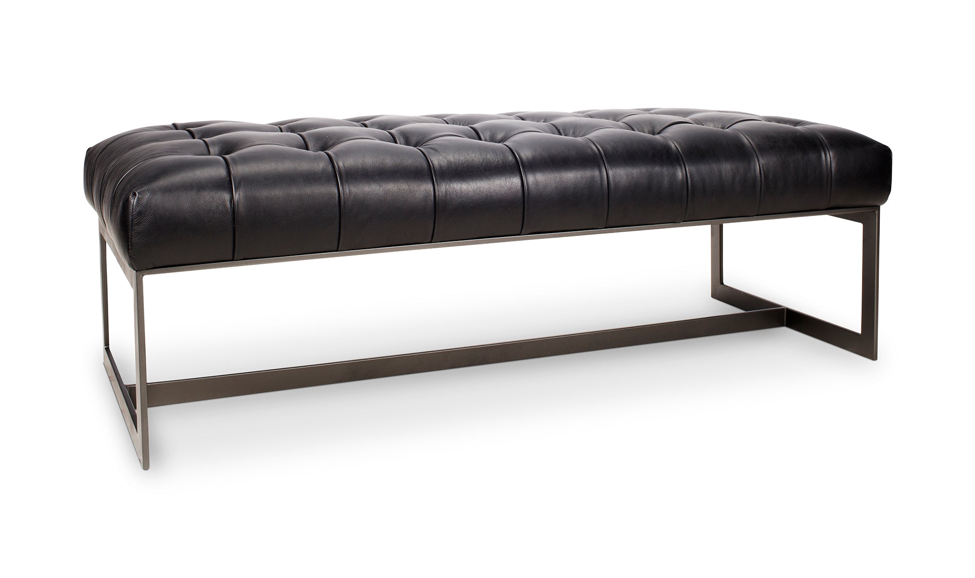Wyatt Leather Bench Black
