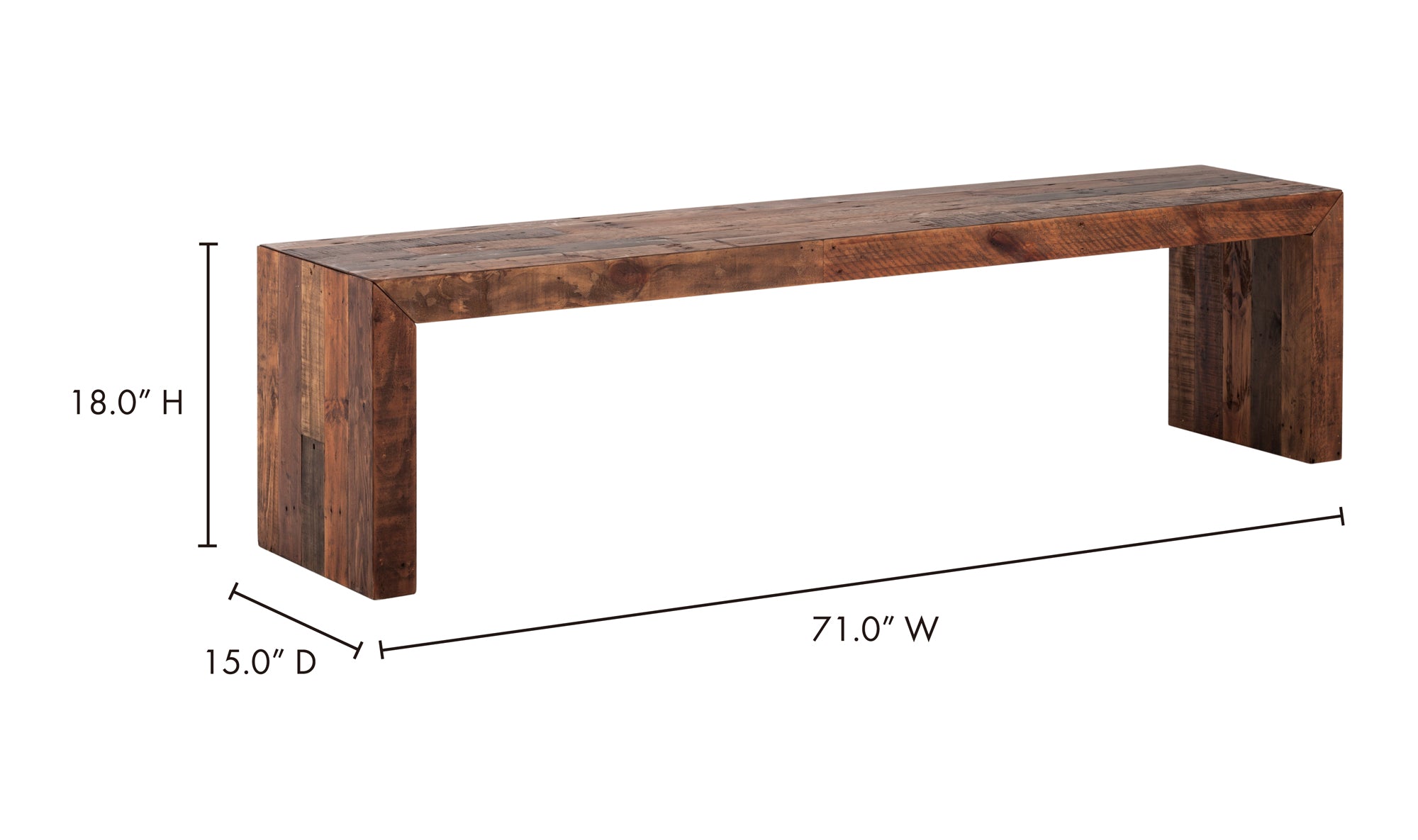 Vintage Large Bench Light Brown