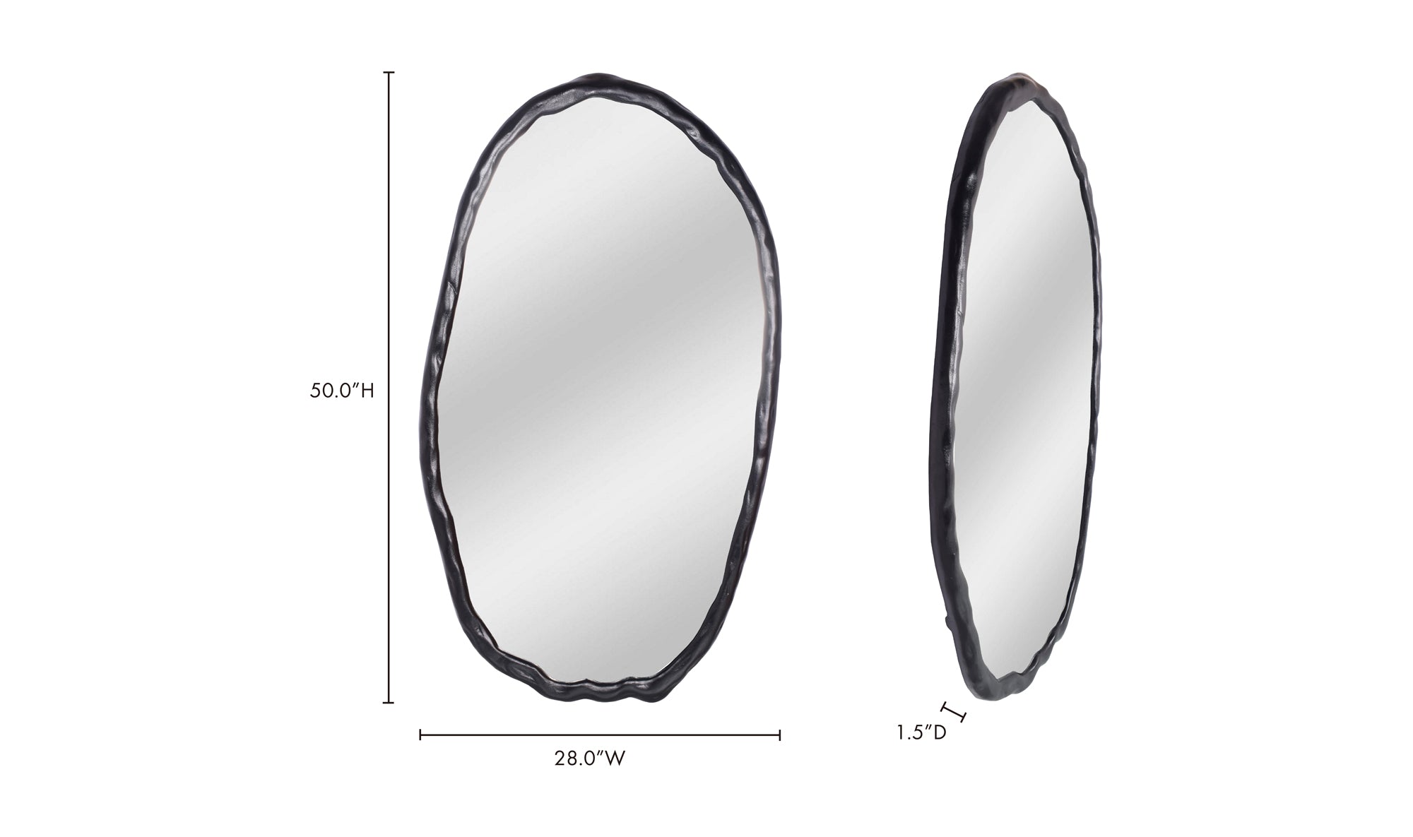 Foundry Oval Mirror Black