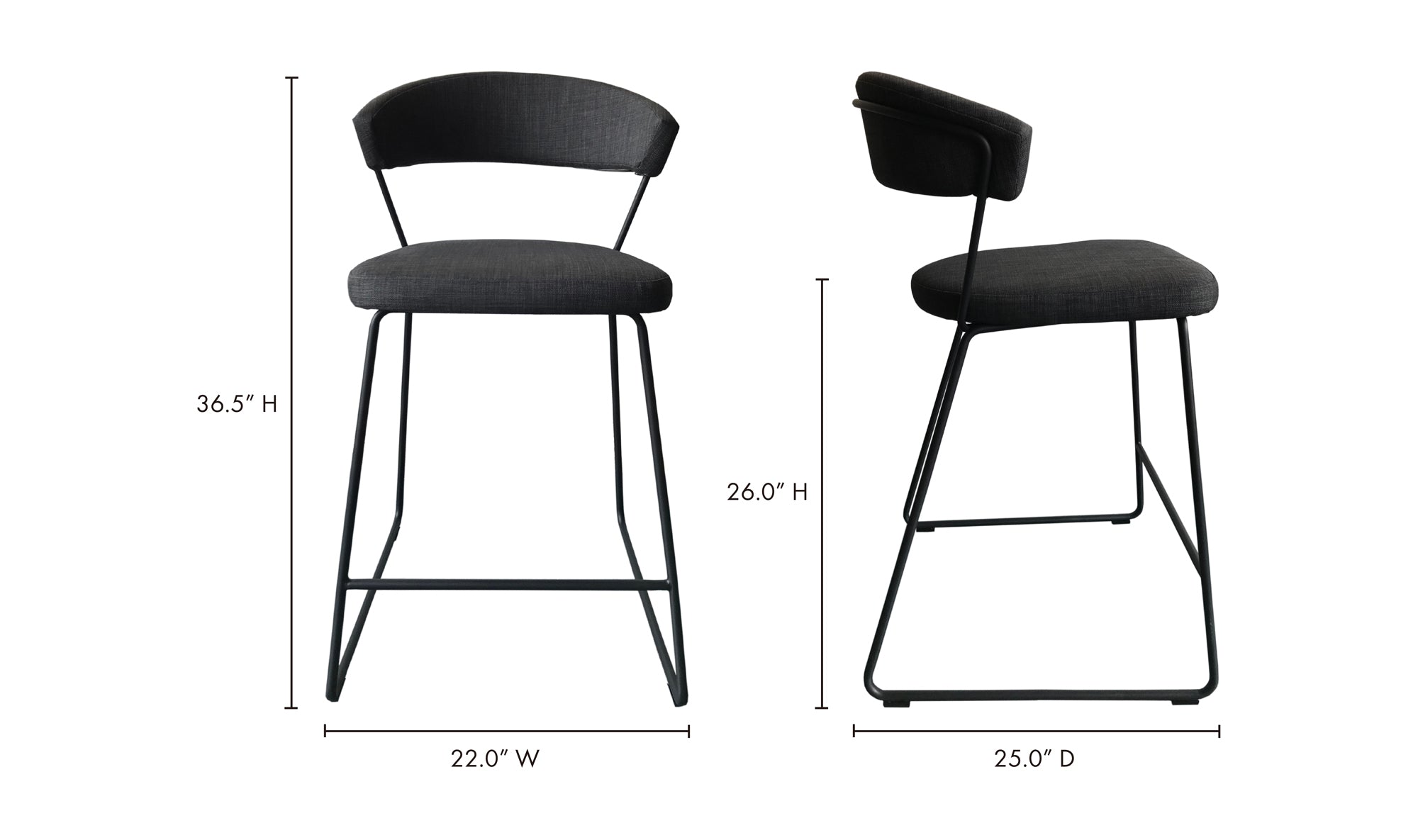 Adria Counter Stool Dark Grey