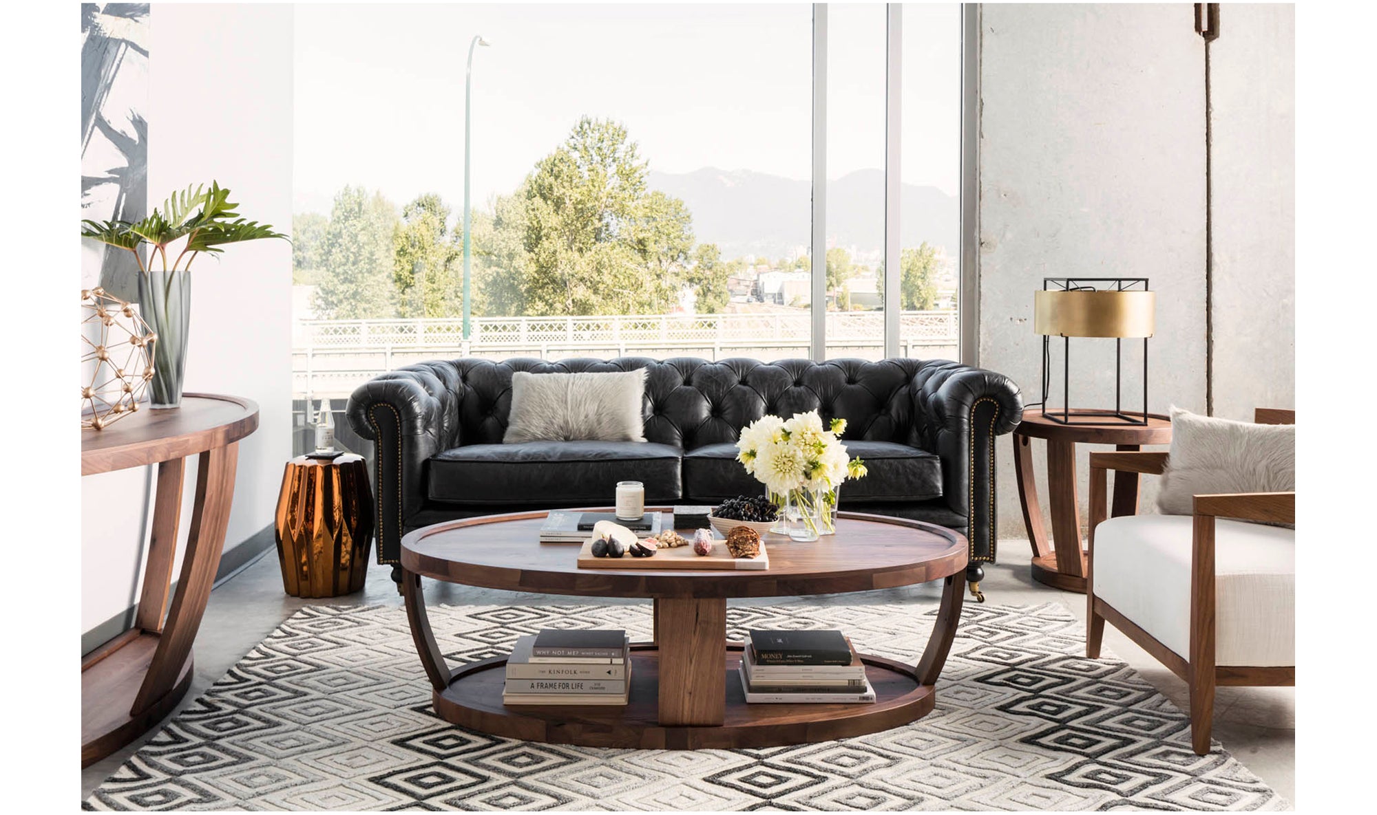 Birmingham Sofa Black Leather