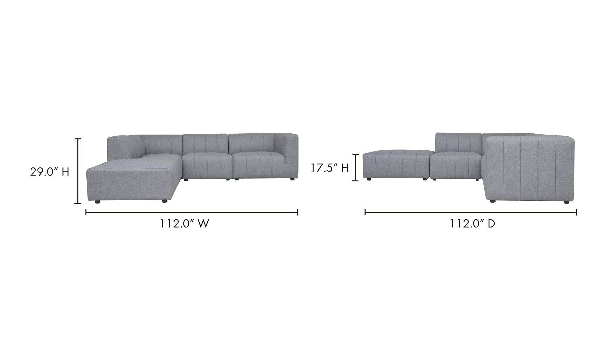 Lyric Dream Modular Sectional Left Grey