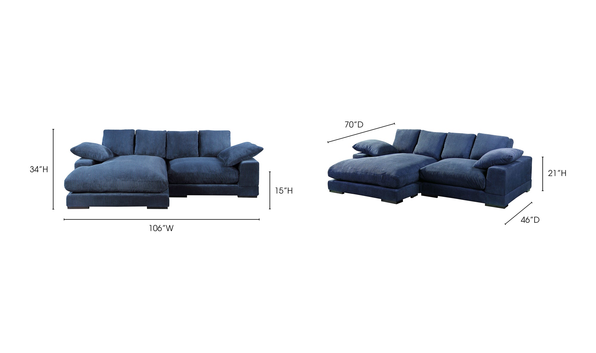 Plunge Sectional Navy