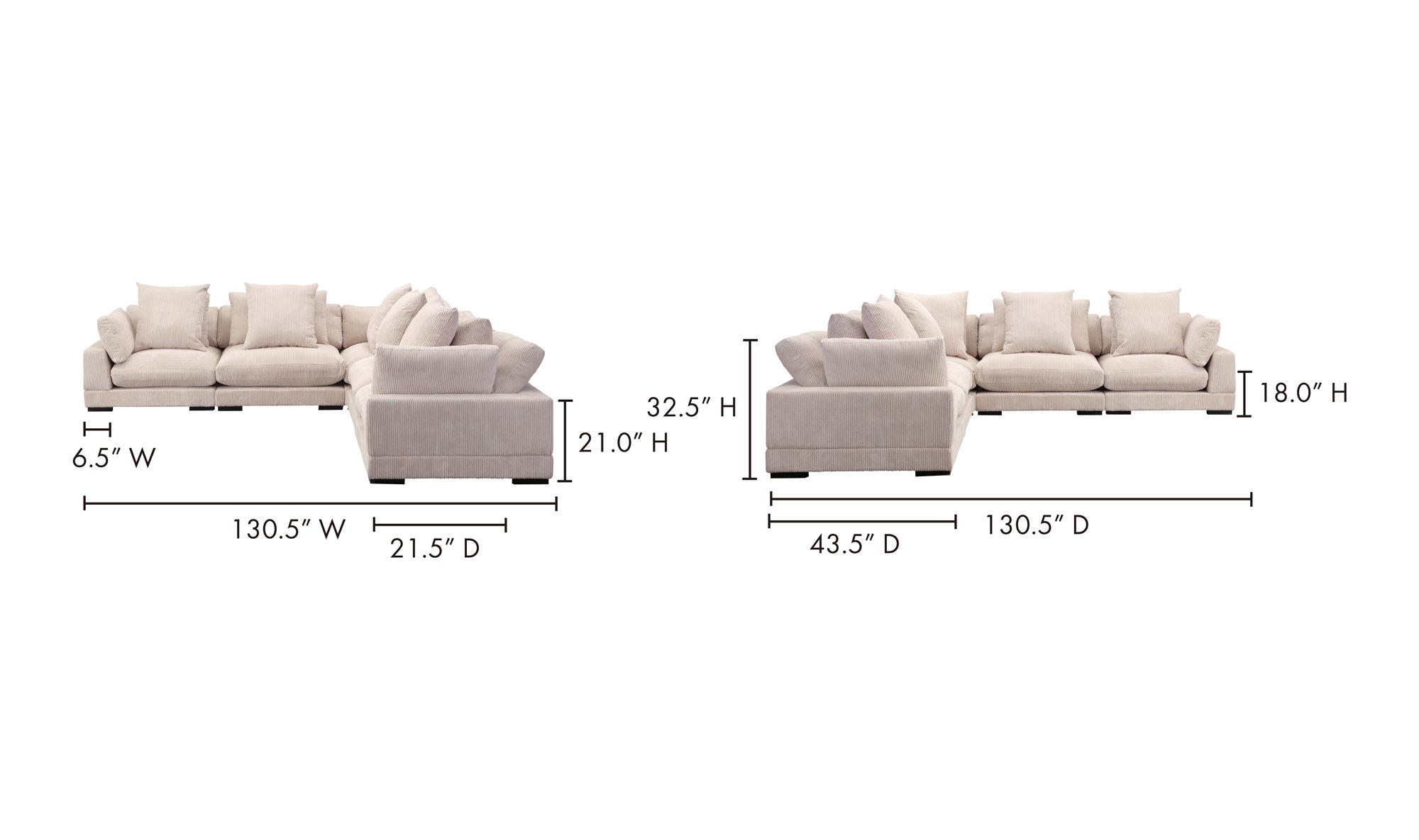 Tumble Classic L-Shaped Modular Sectional