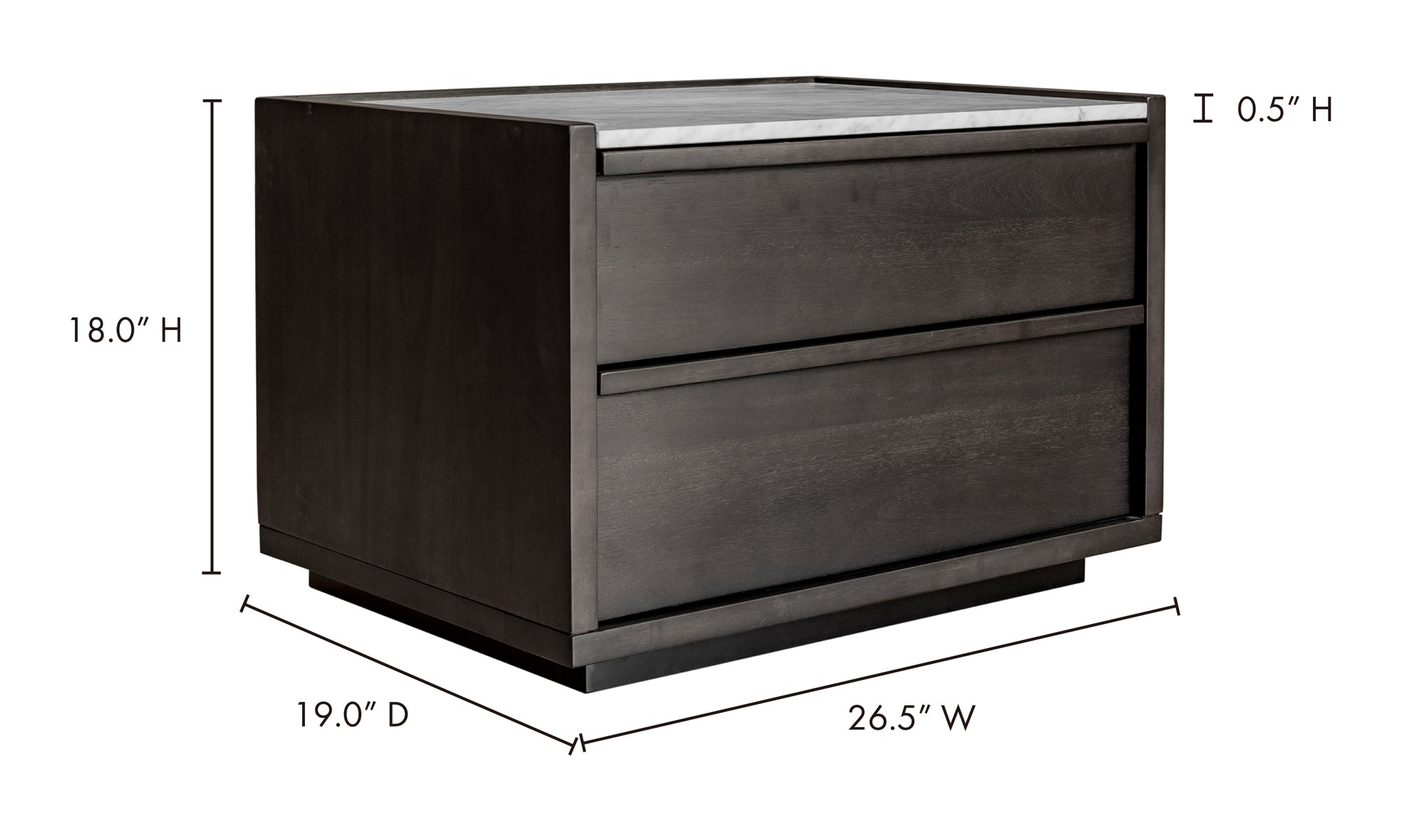 Ashcroft Nightstand Dark Grey