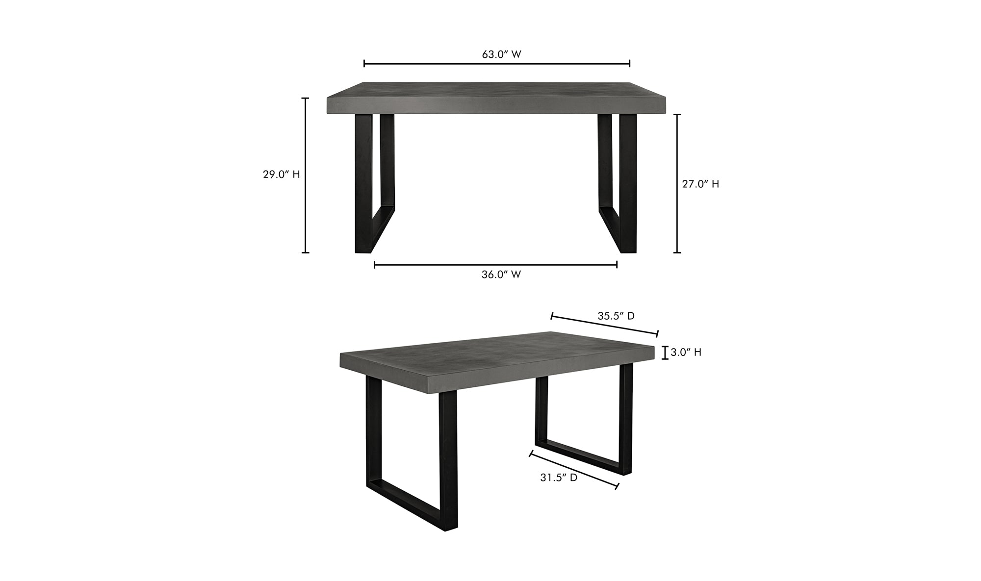 Jedrik Outdoor Dining Table Dark Grey