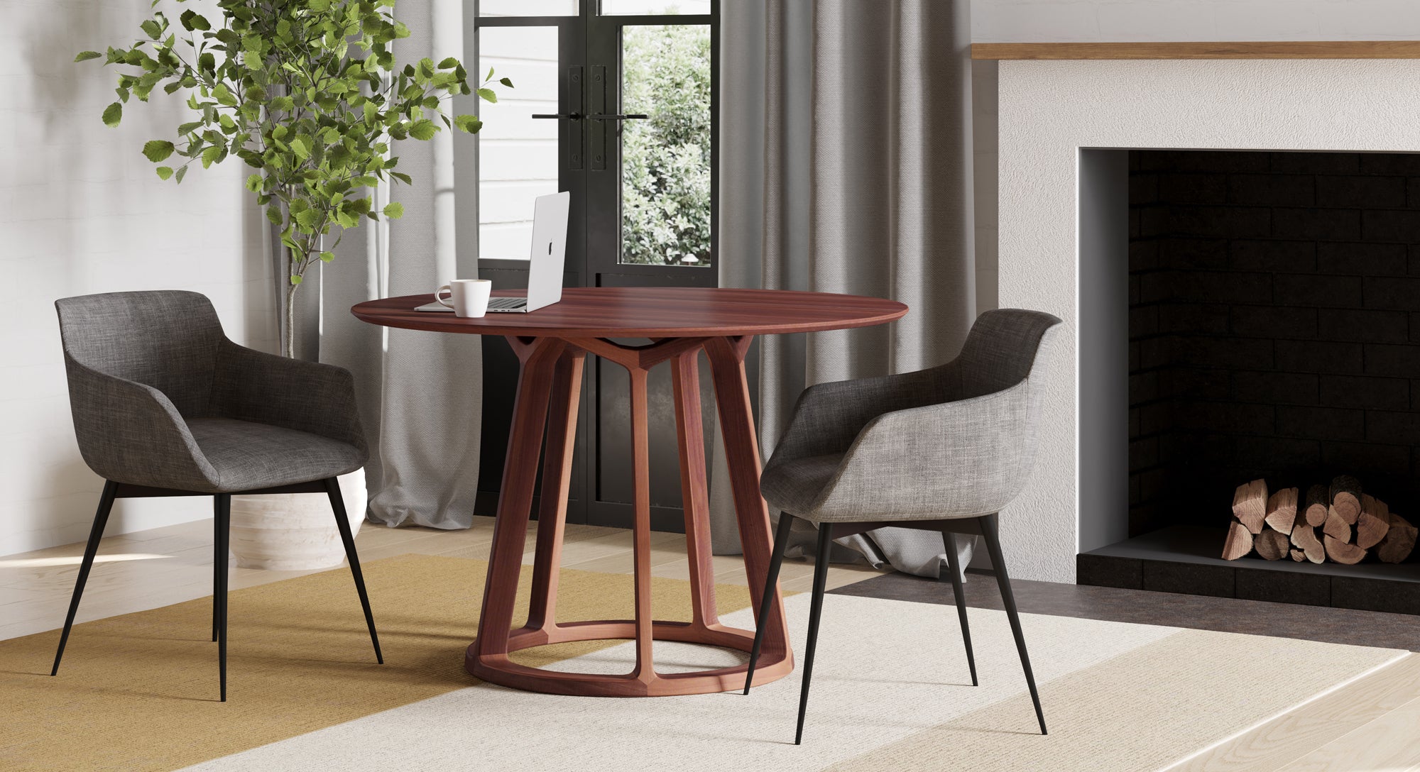 Aldo Round Dining Table Brown