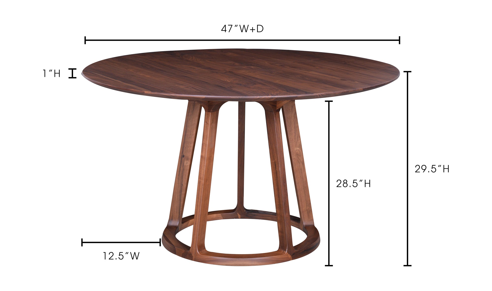 Aldo Round Dining Table Brown