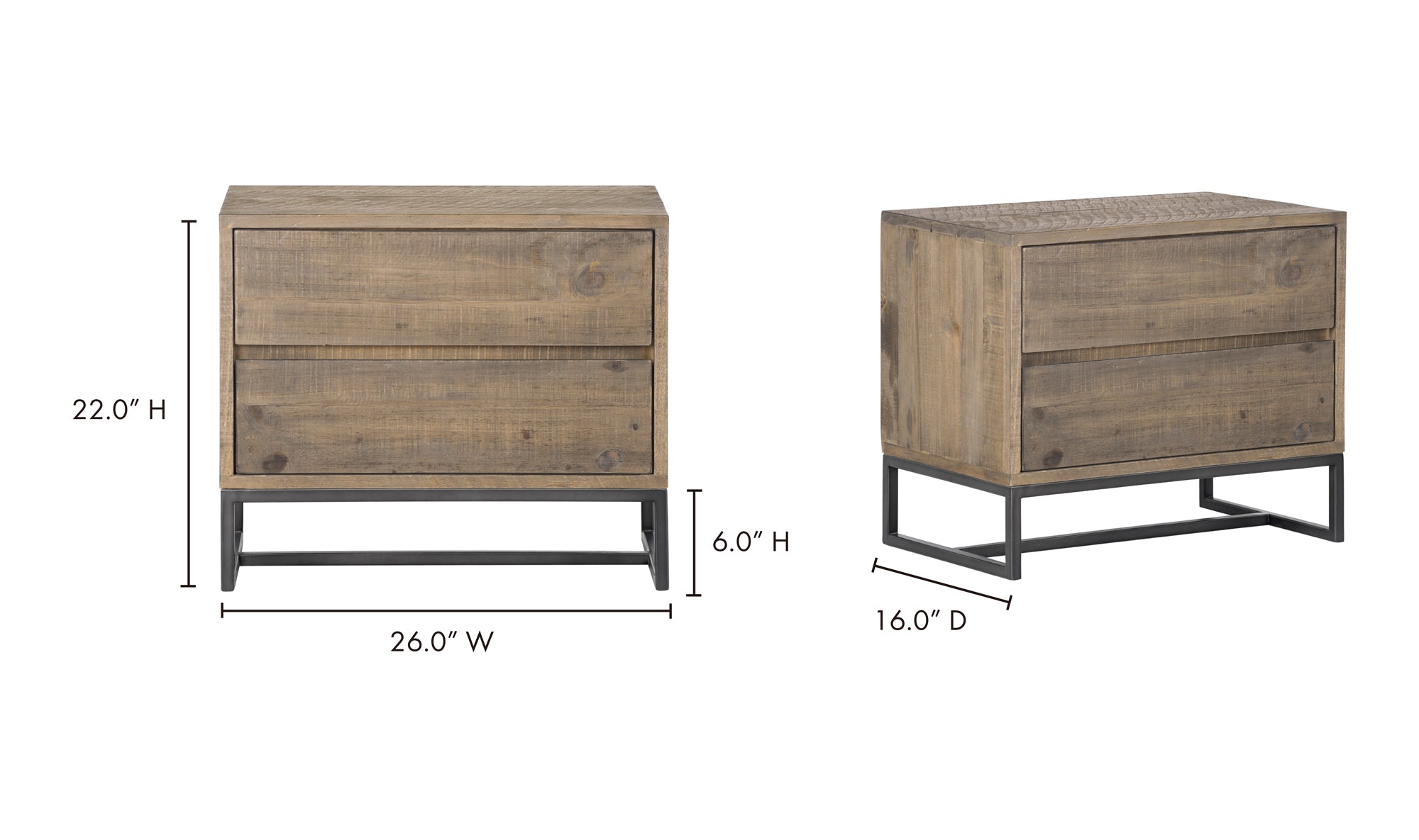 Elena Nightstand Light Brown