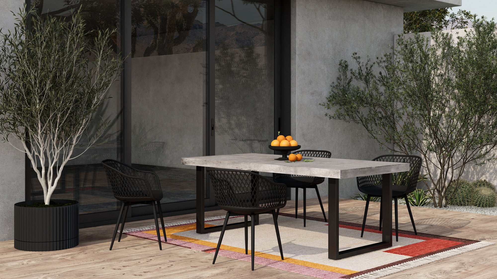 Jedrik Outdoor Dining Table Dark Grey