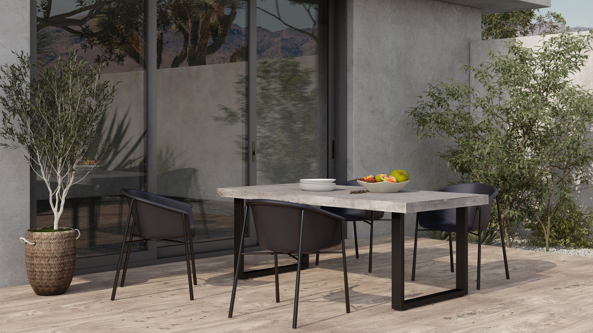 Jedrik Outdoor Dining Table Dark Grey