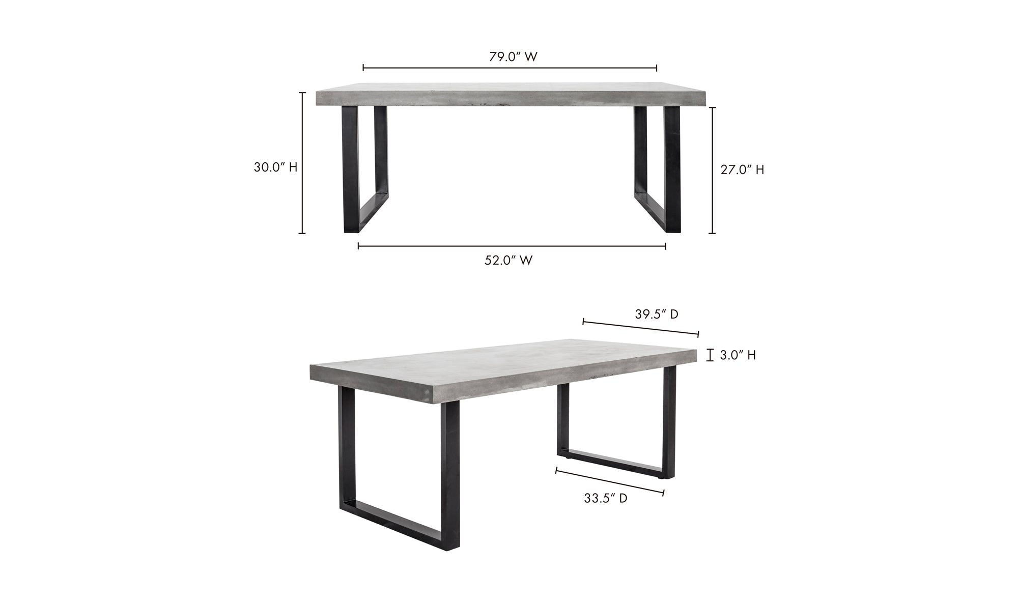 Jedrik Outdoor Dining Table Dark Grey