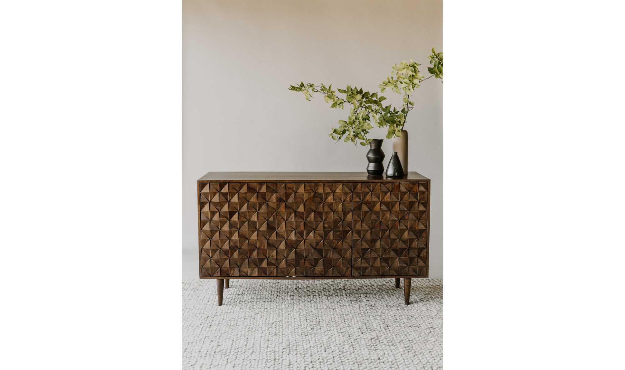 Pablo 3 Door Sideboard Dark Brown