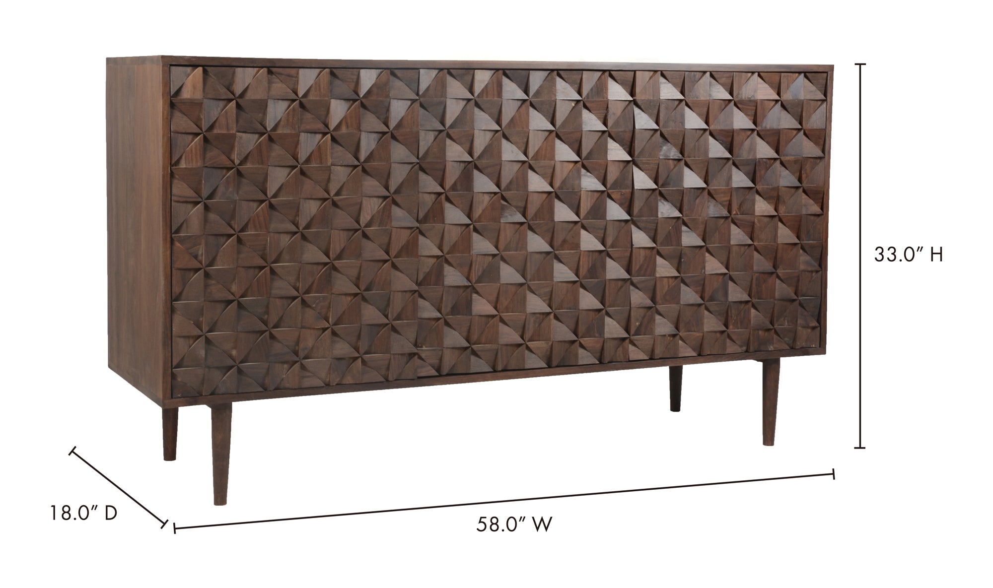 Pablo 3 Door Sideboard Dark Brown