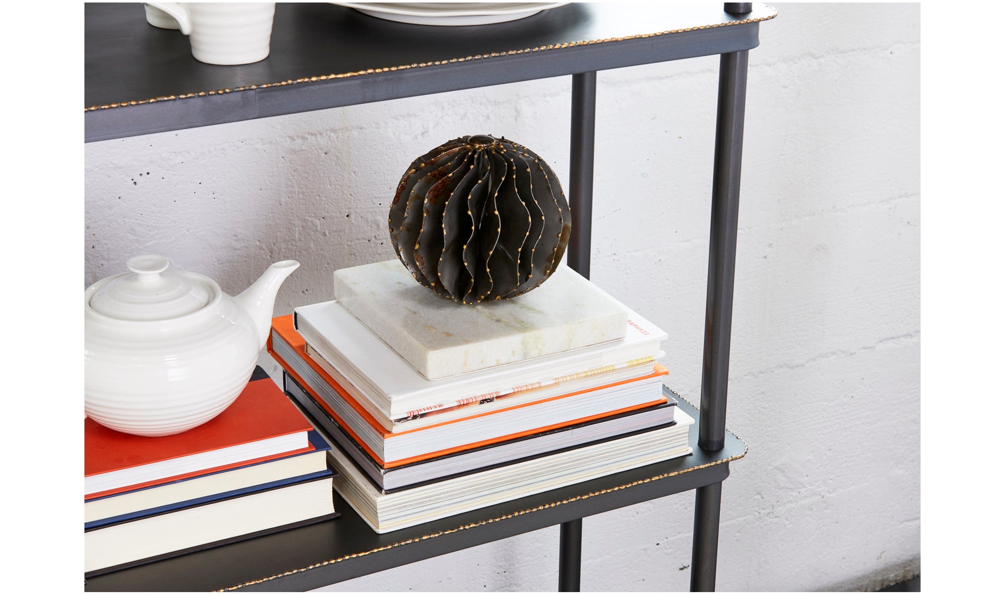 Iron Orb White Marble