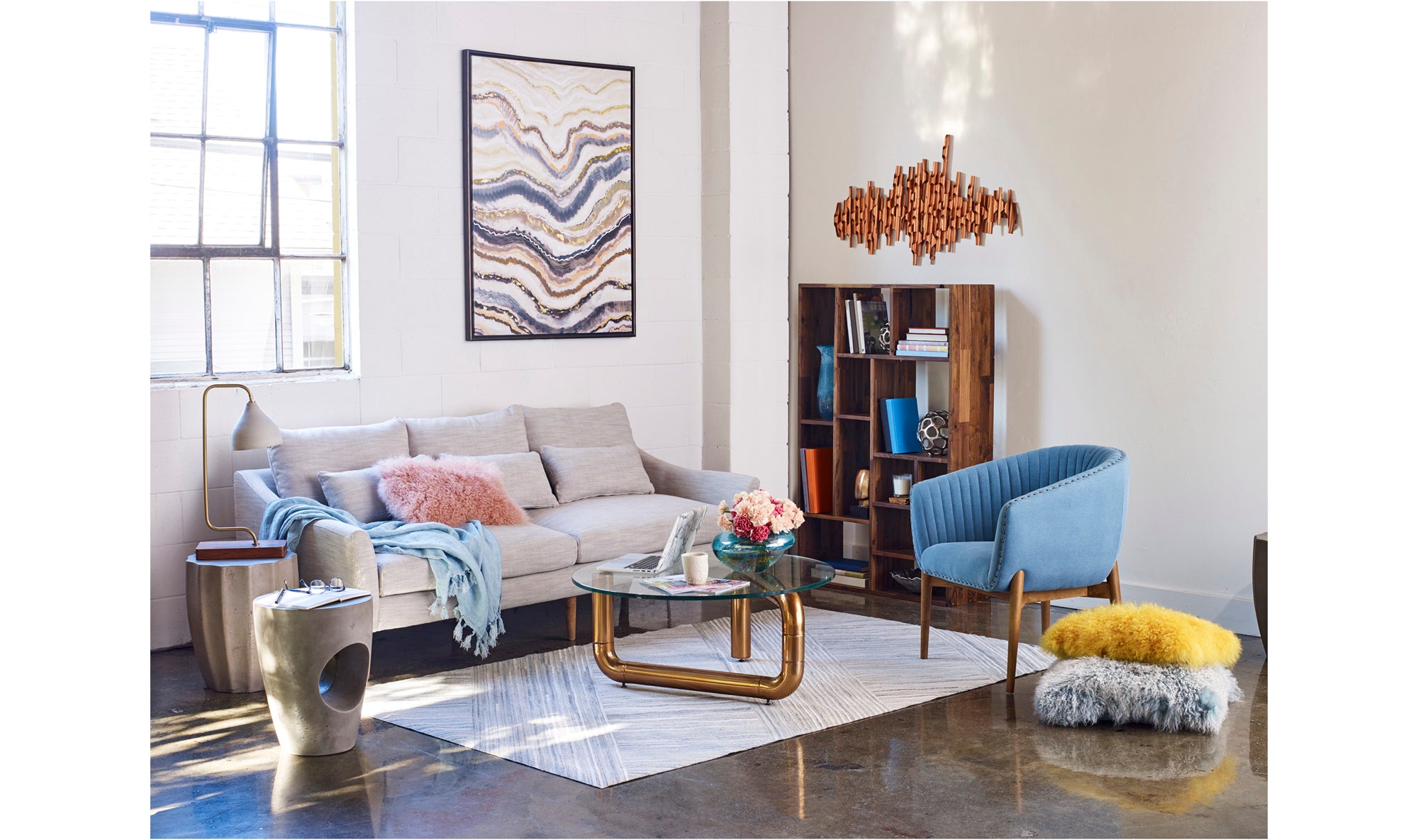 Lamb Fur Pillow Pink