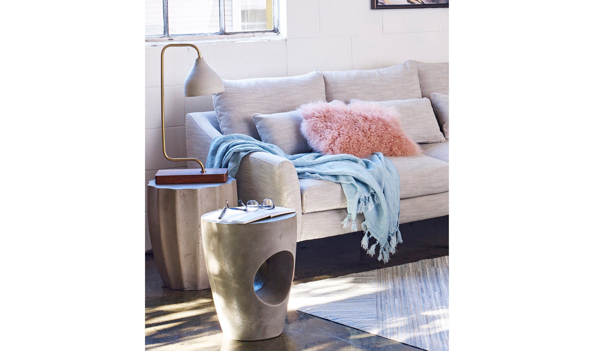 Lamb Fur Pillow Pink