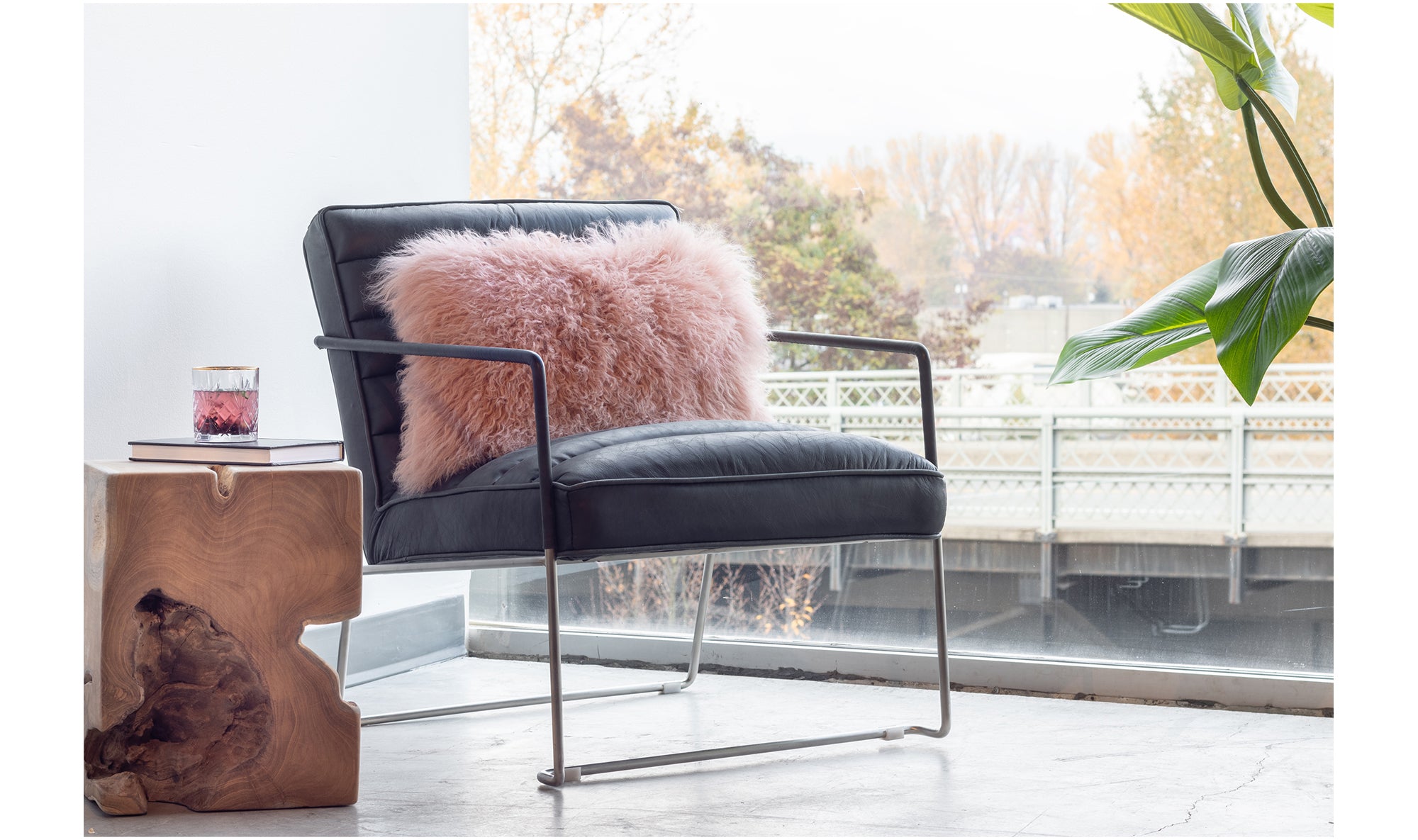 Lamb Fur Pillow Pink