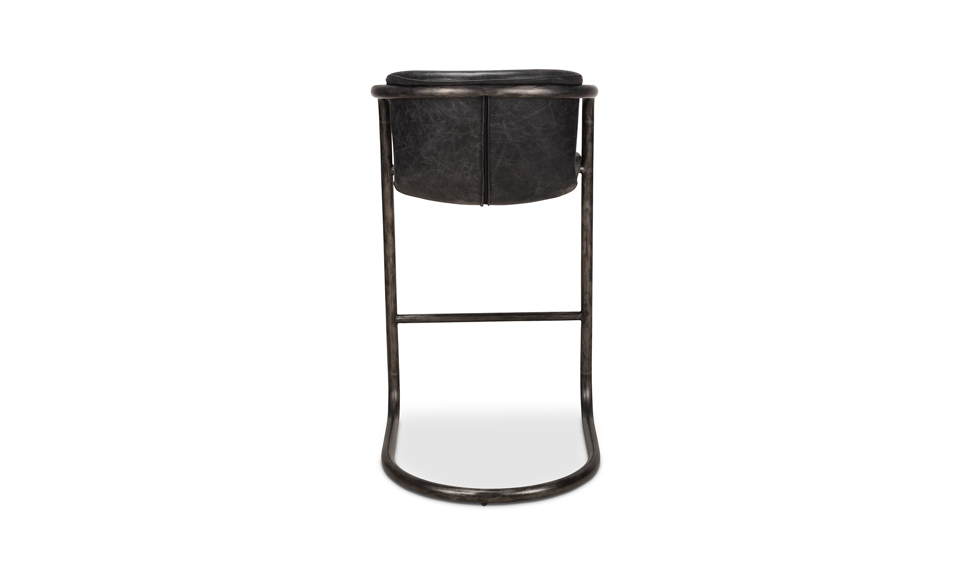 Freeman Barstool Onyx Black Leather - Set Of Two
