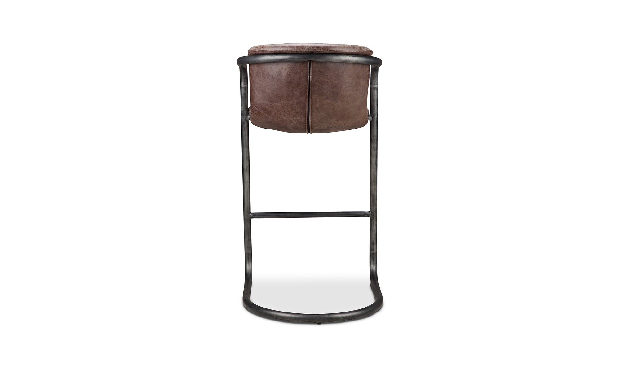 Freeman Barstool Grazed Brown Leather - Set Of Two