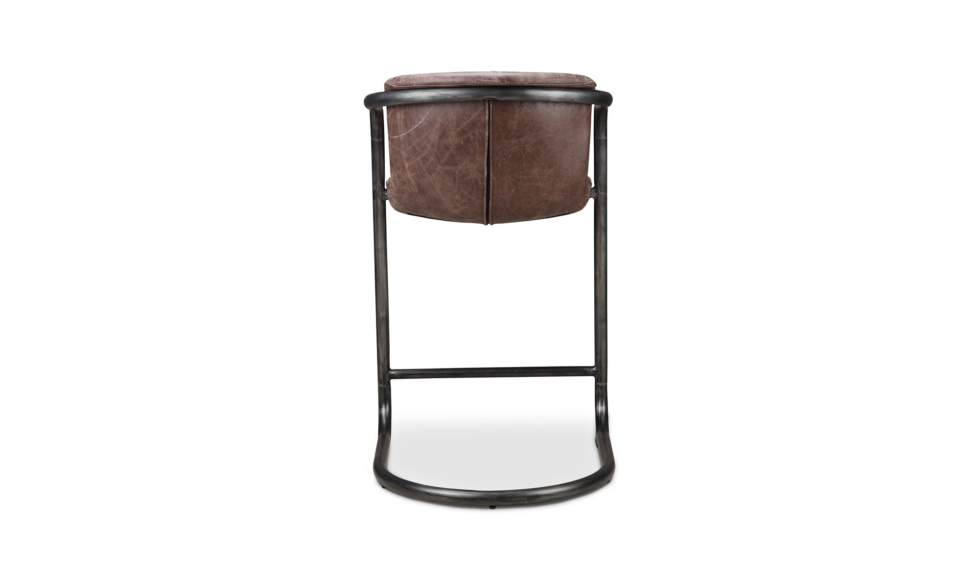 Freeman Counter Stool Grazed Brown Leather - Set Of Two
