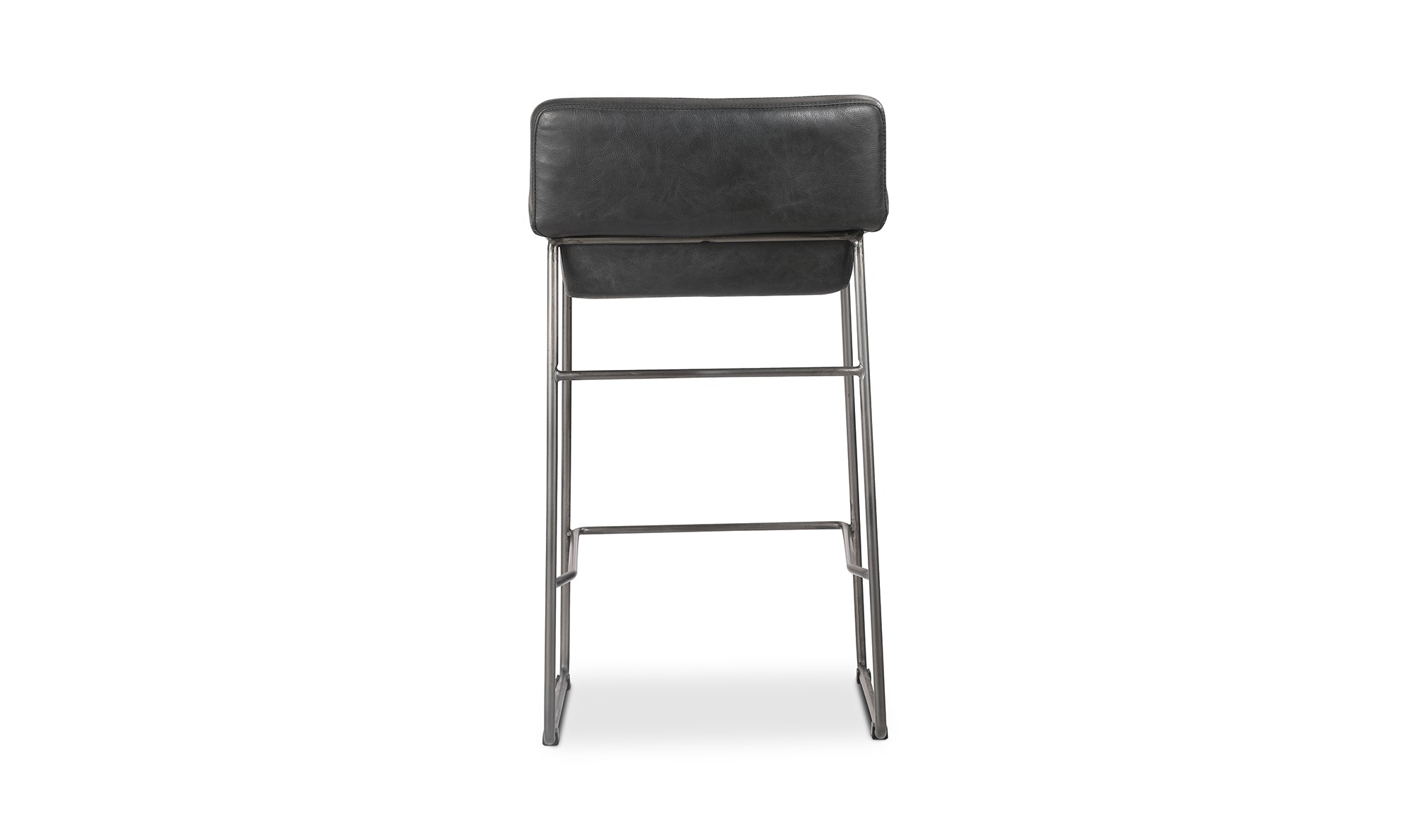 Starlet Counter Stool Onyx Black Leather - Set Of Two