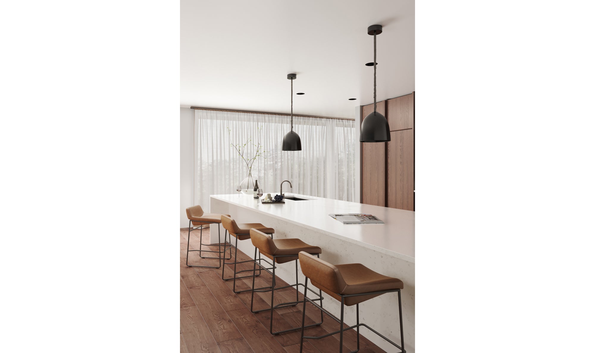 Starlet Counter Stool Open Road Brown Leather - Set Of Two