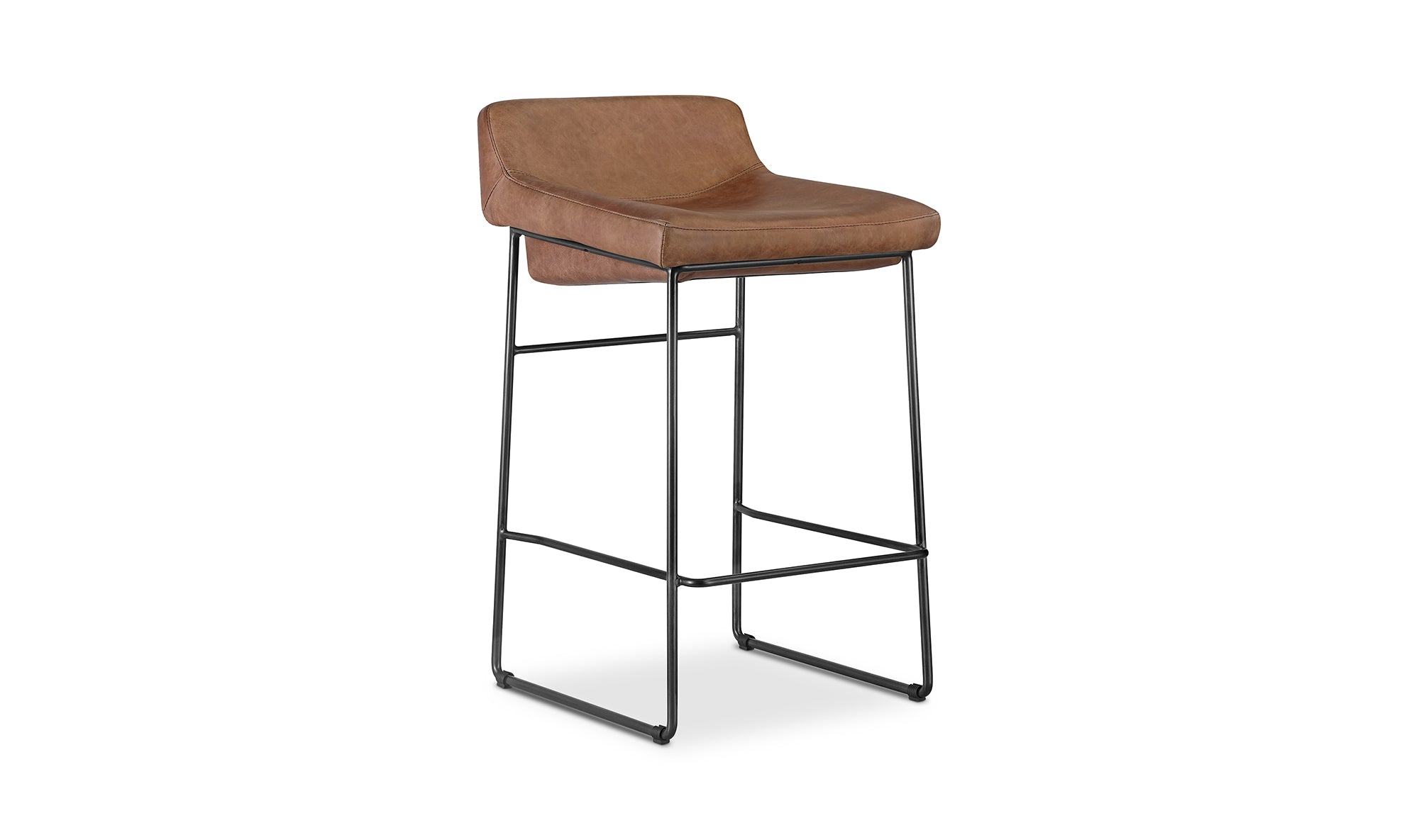 Starlet Counter Stool Open Road Brown Leather - Set Of Two
