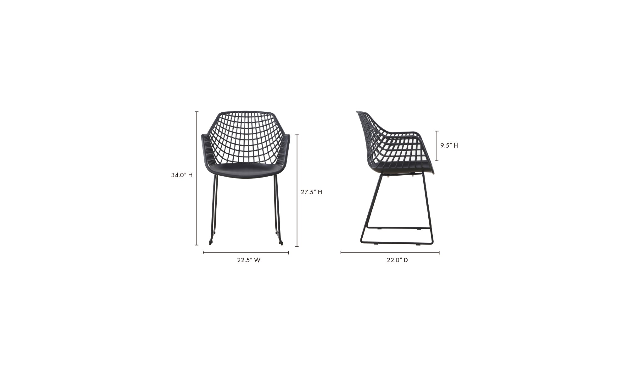 Honolulu Chair Black - Set Of Two