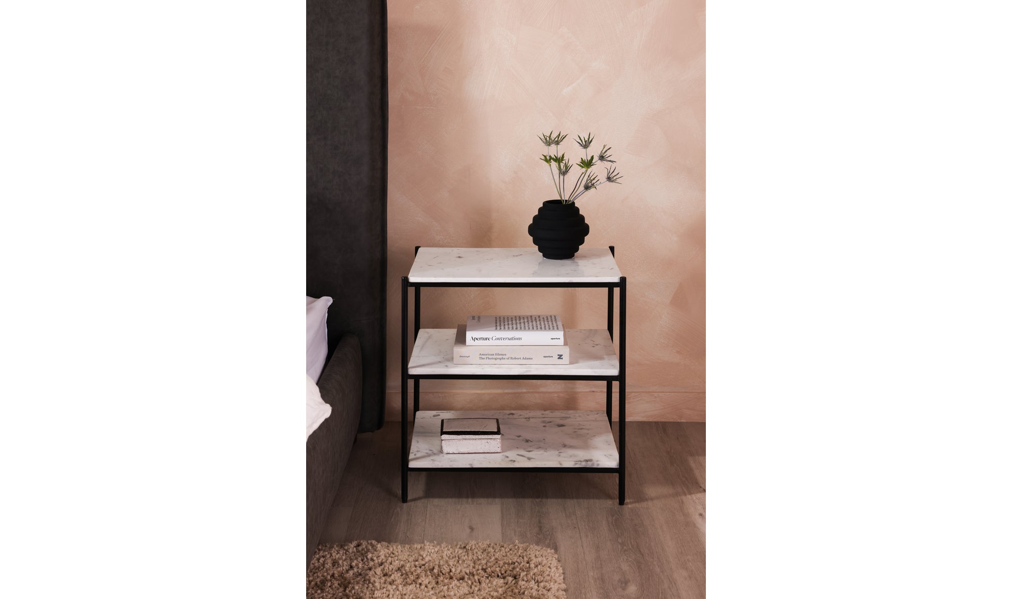 Trine Nightstand White Marble