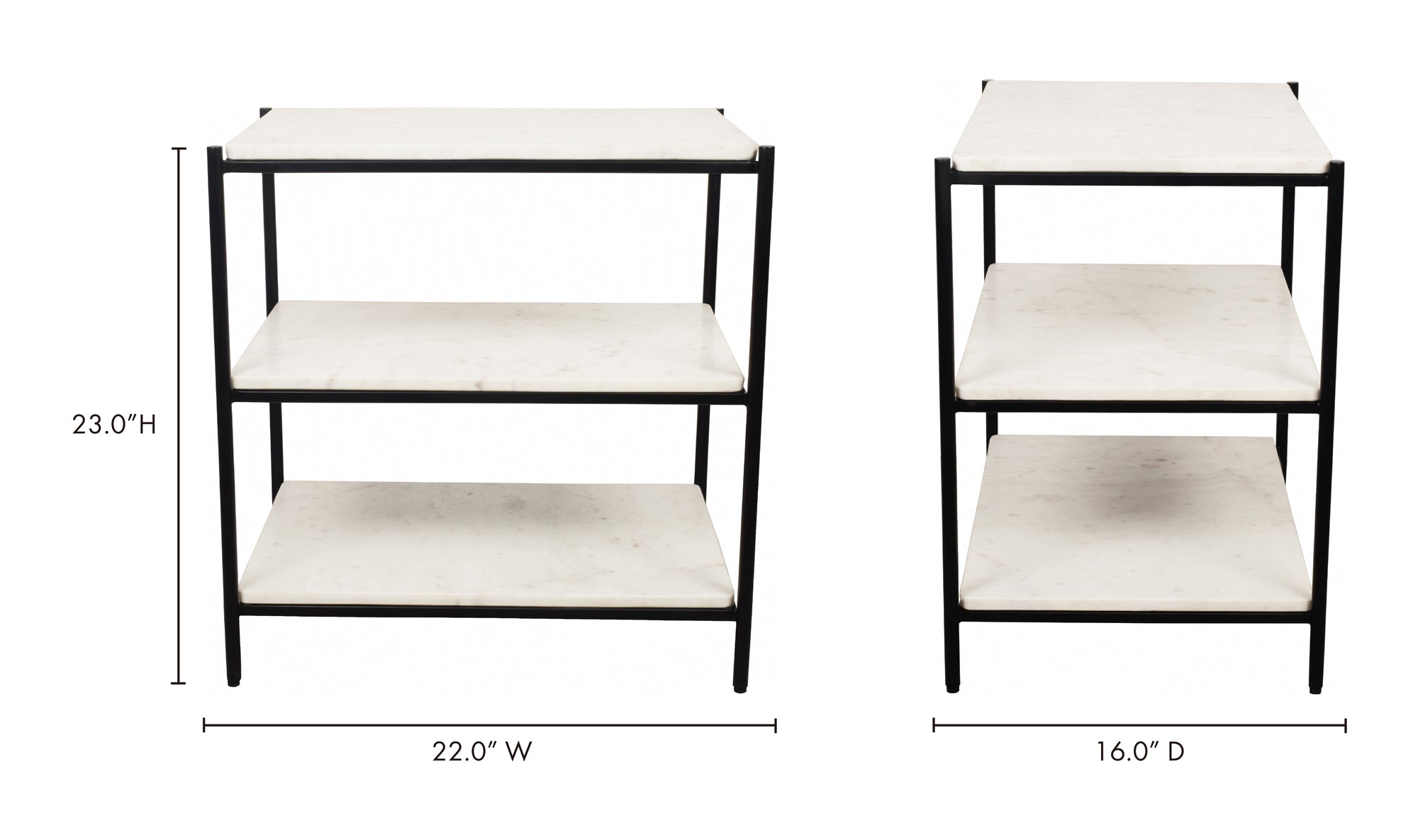 Trine Nightstand White Marble