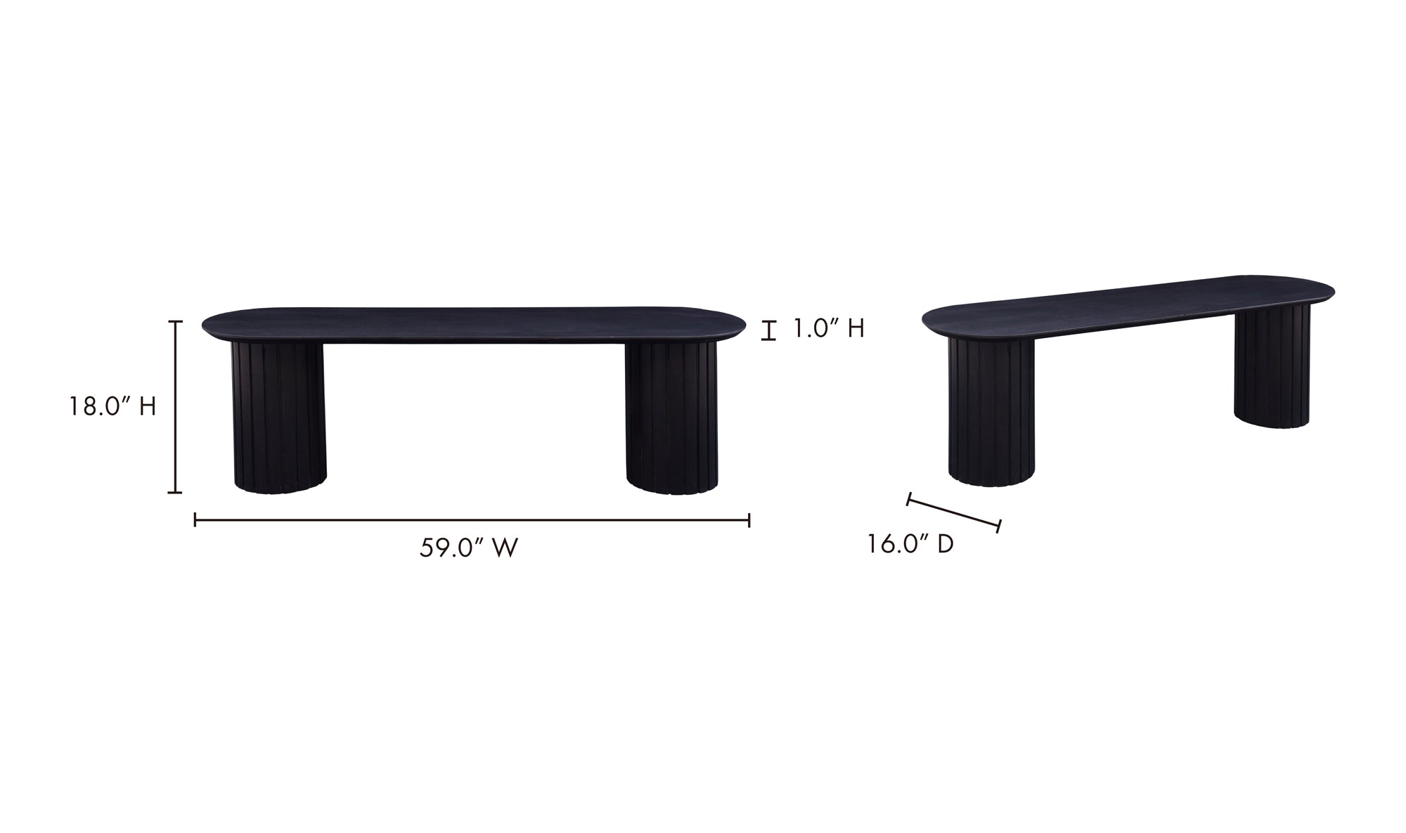 Povera Dining Bench Black