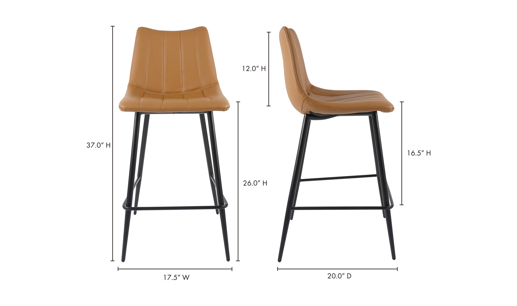Alibi Counter Stool Tan-Set of Two