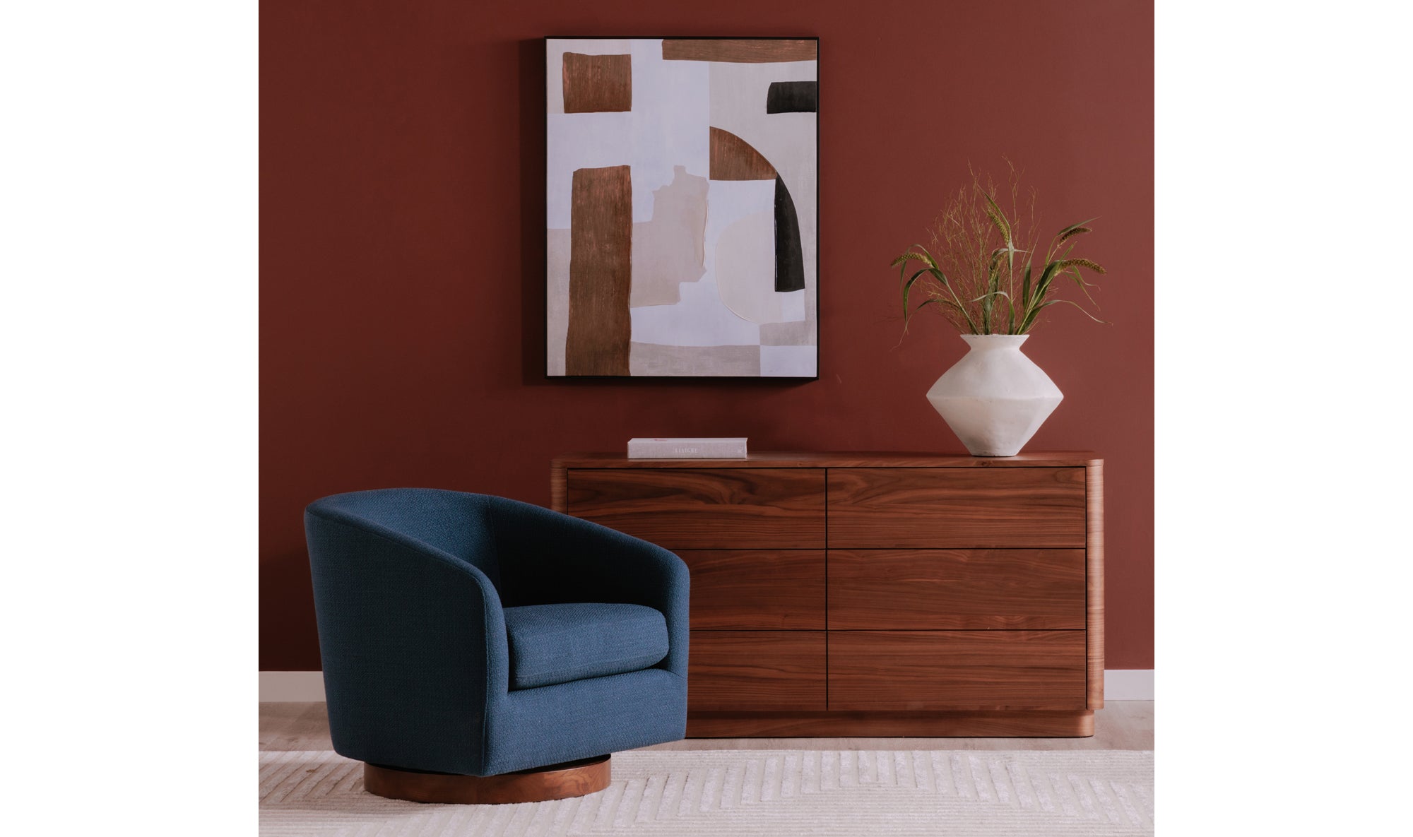 Round Off Dresser Walnut Brown