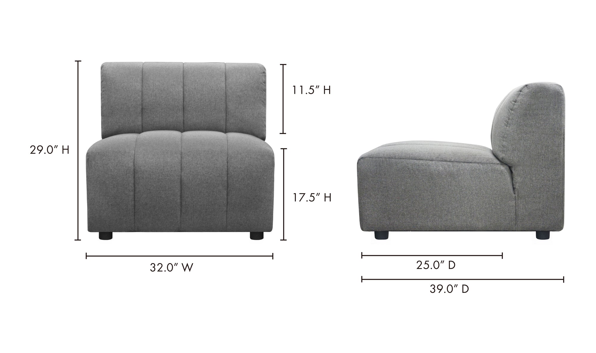 Lyric Slipper Chair Grey