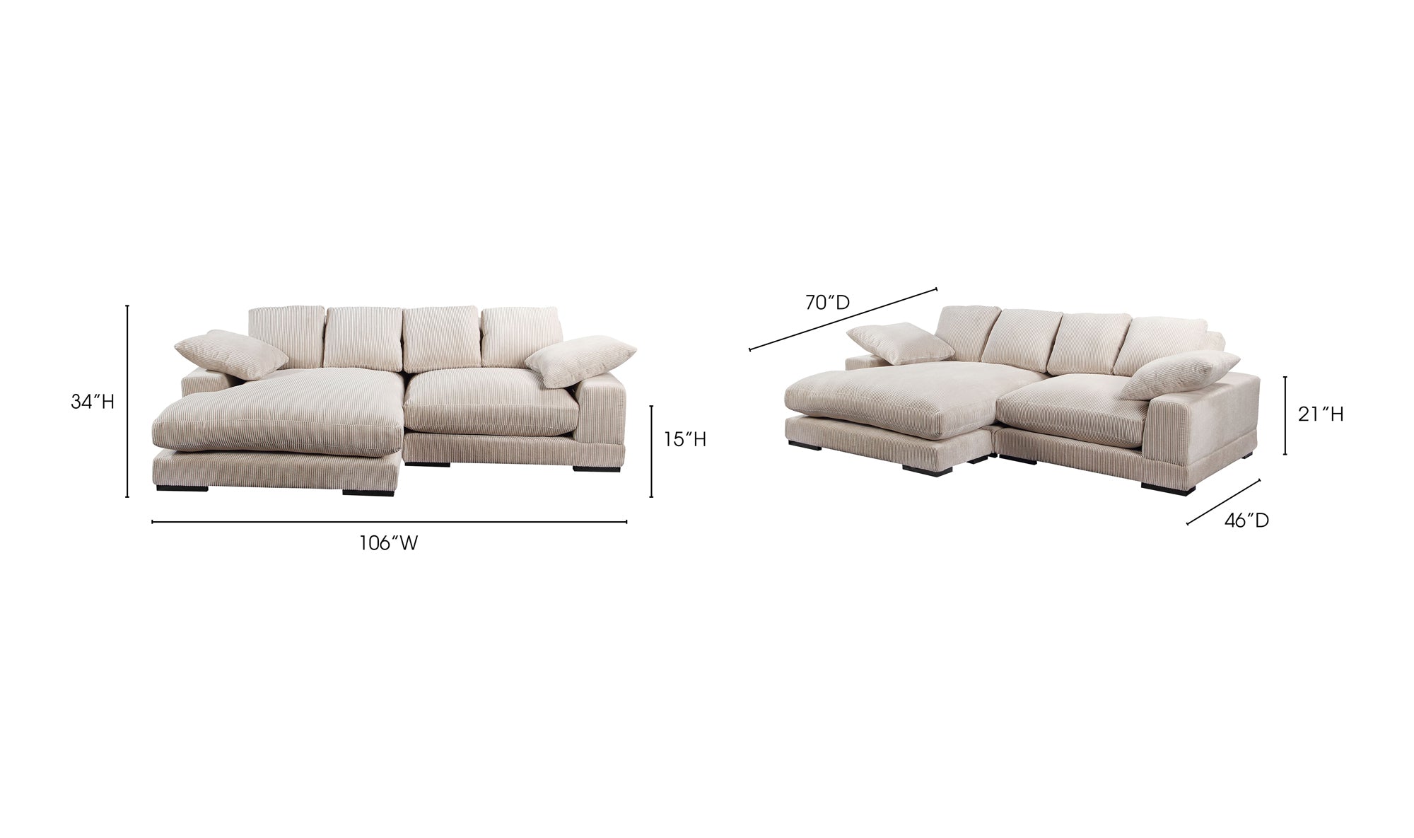 Plunge Sectional Cappuccino