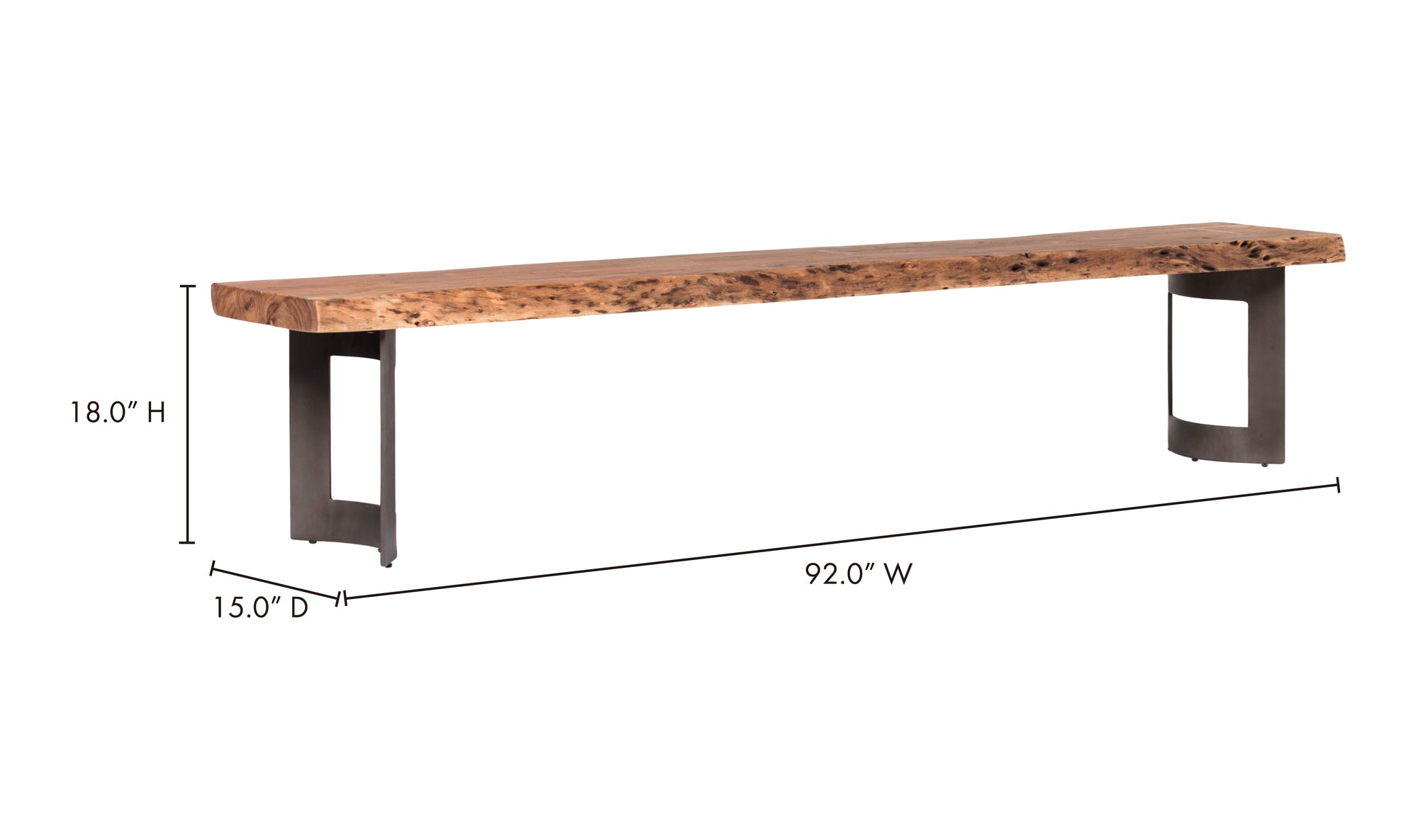 Bent Bench Small Brown