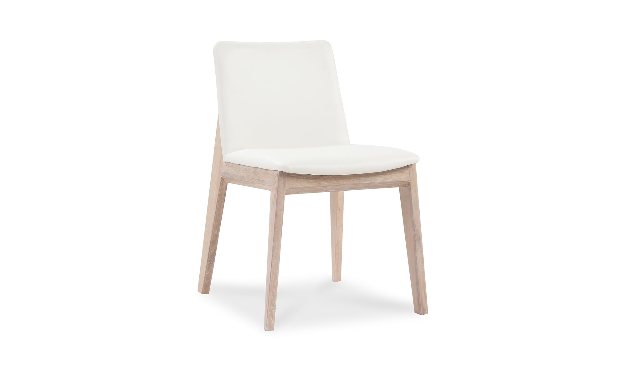 Deco Oak Dining Chair Cream White PVC - Set Of Two