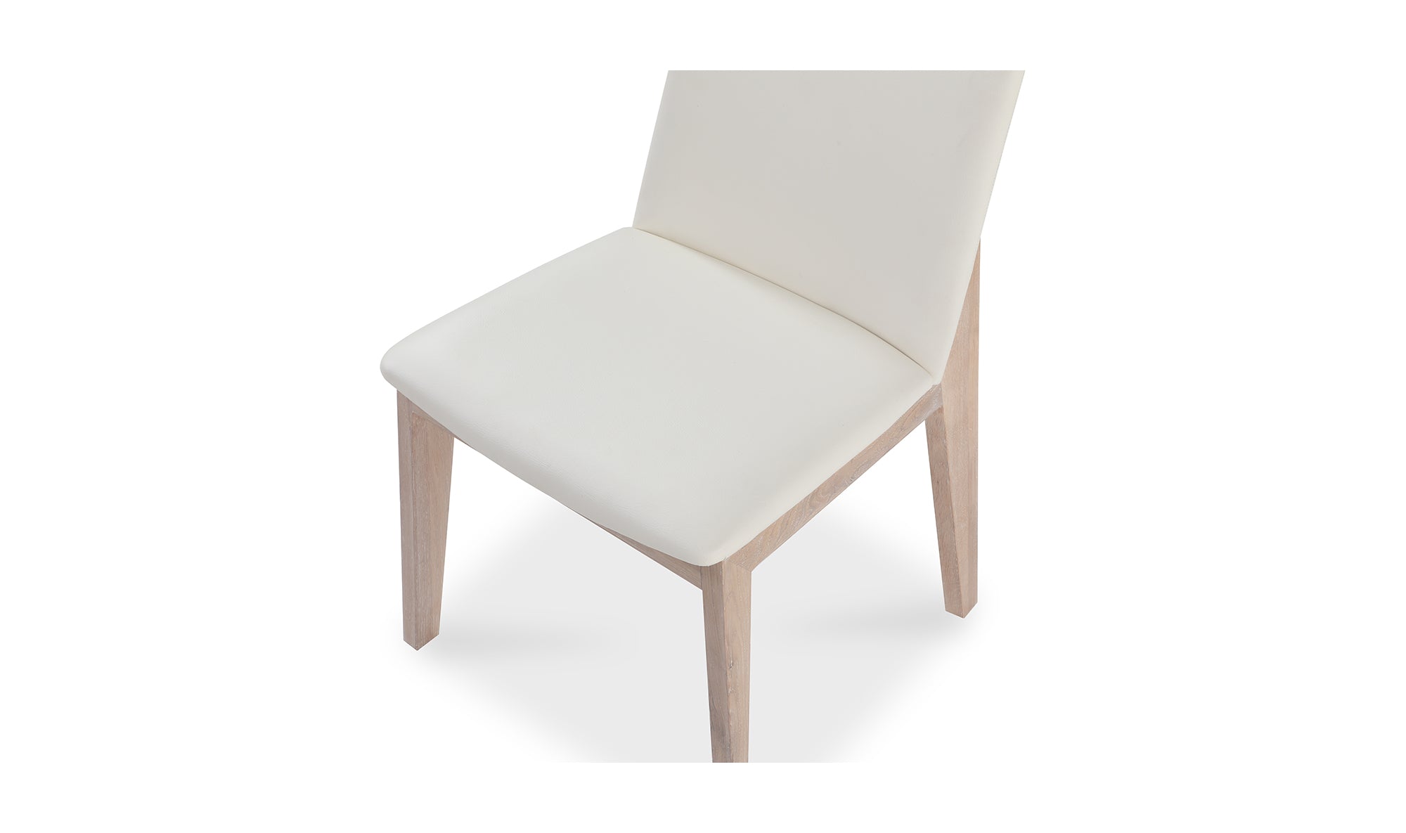 Deco Oak Dining Chair Cream White PVC - Set Of Two