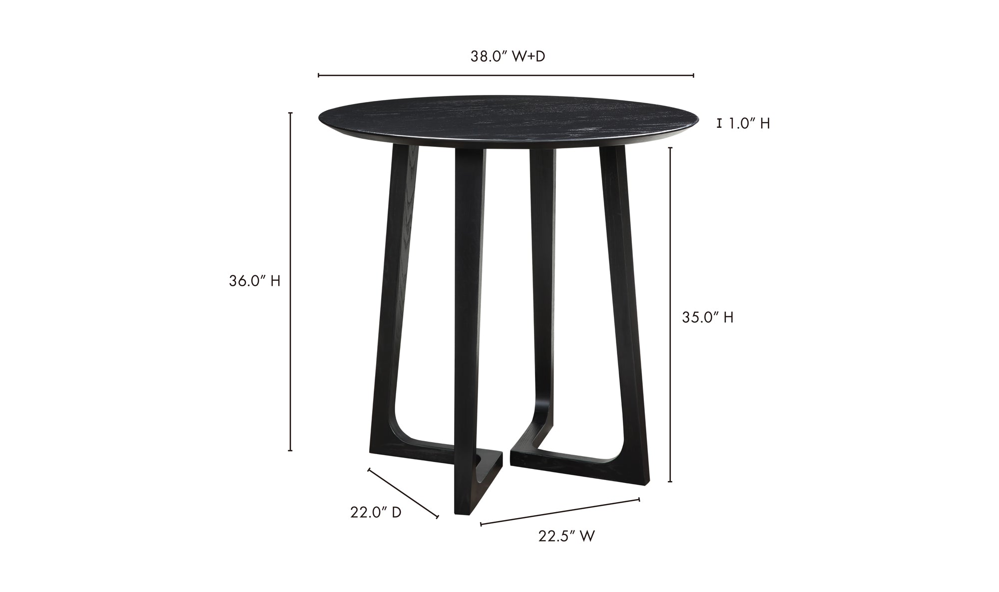 Godenza Counter Table Black