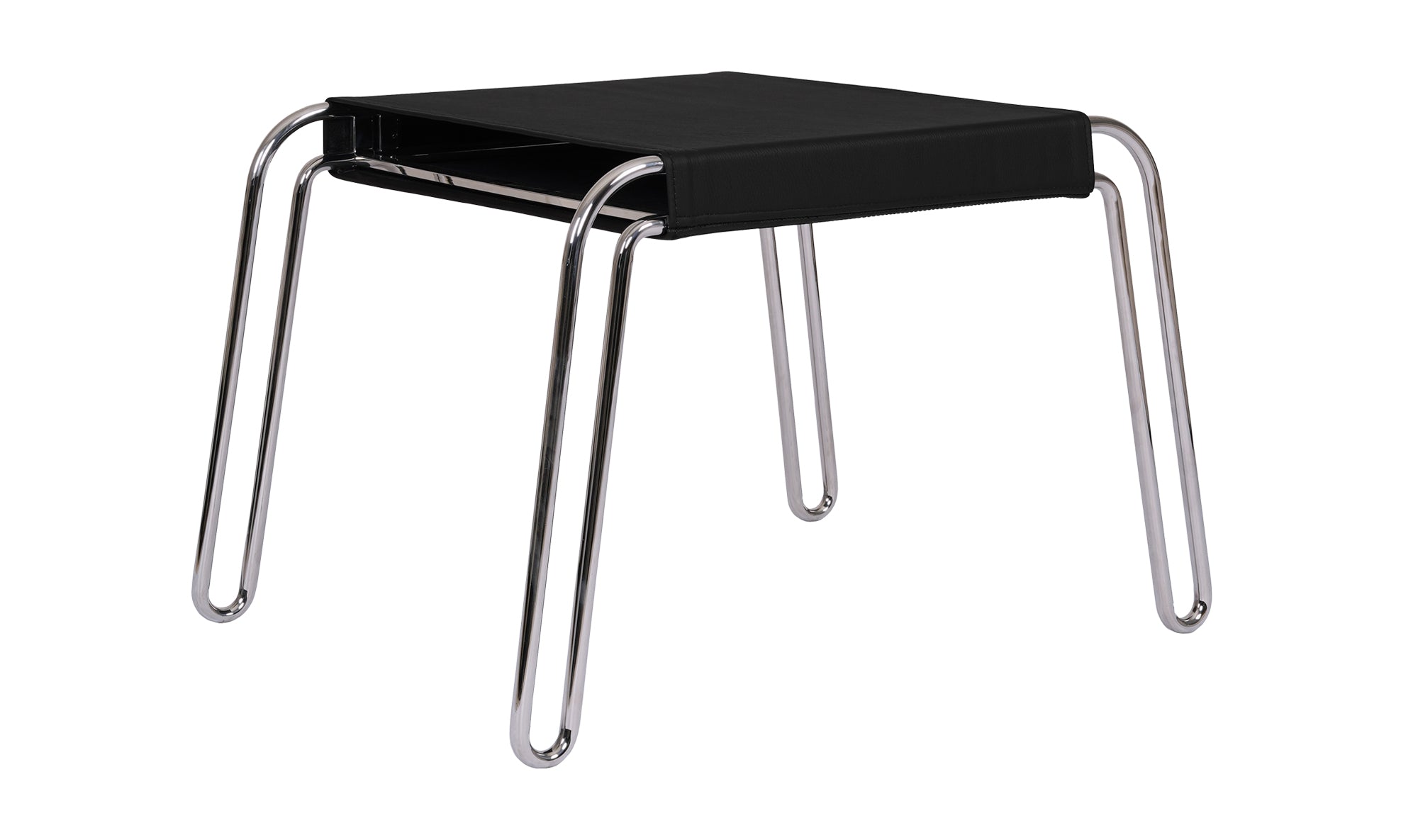 Petra Leather Stool Black