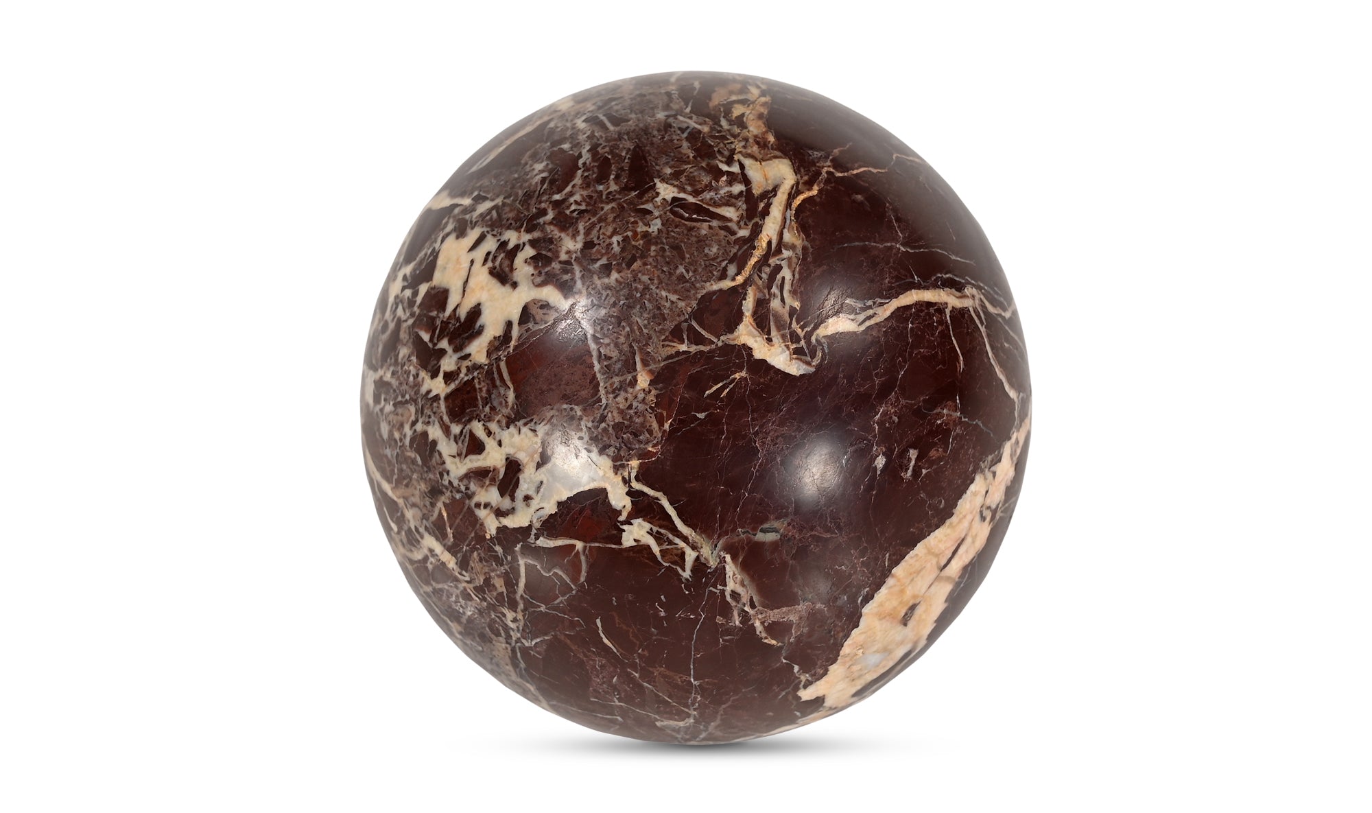 Odessa Sphere Tabletop Accent Red Levanto Marble