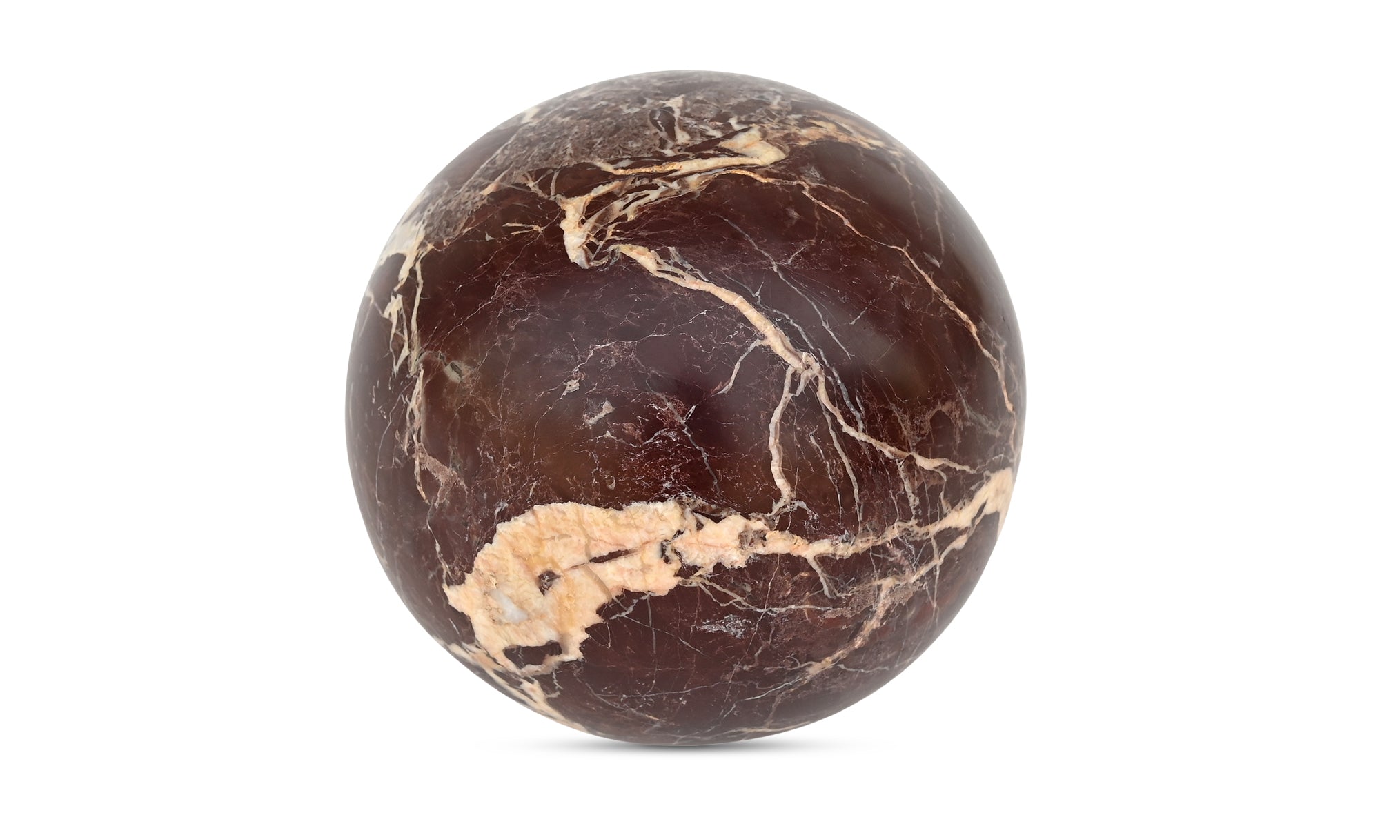 Odessa Sphere Tabletop Accent Red Levanto Marble