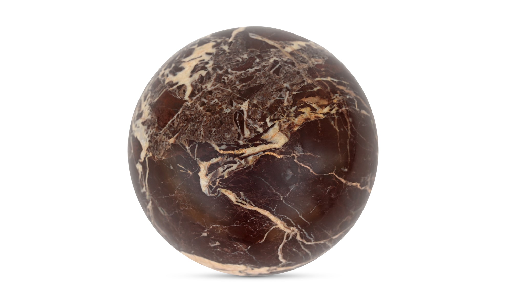 Odessa Sphere Tabletop Accent Red Levanto Marble