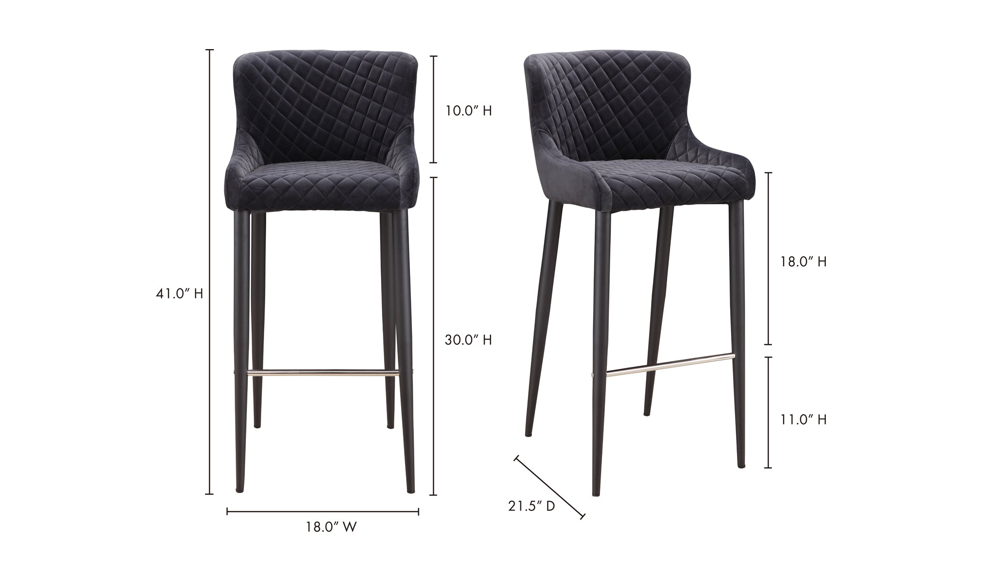 Etta Bar Stool Dark Grey