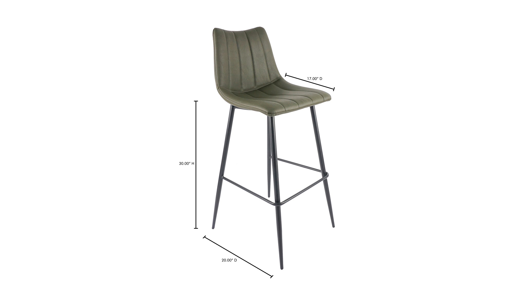 Alibi Bar Stool Dark Green-Set of Two