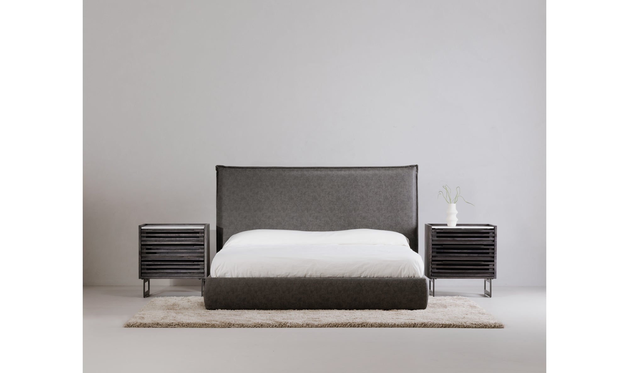 Paloma 3 Drawer Nightstand Charcoal Grey