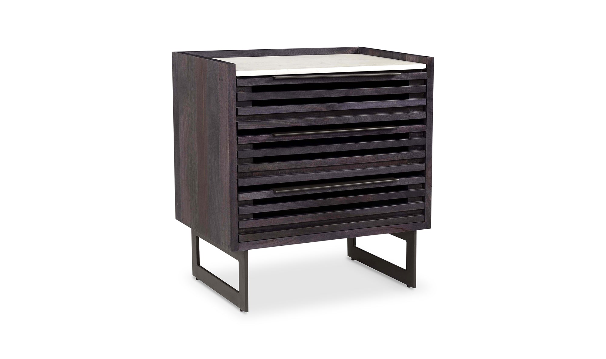 Paloma 3 Drawer Nightstand Charcoal Grey